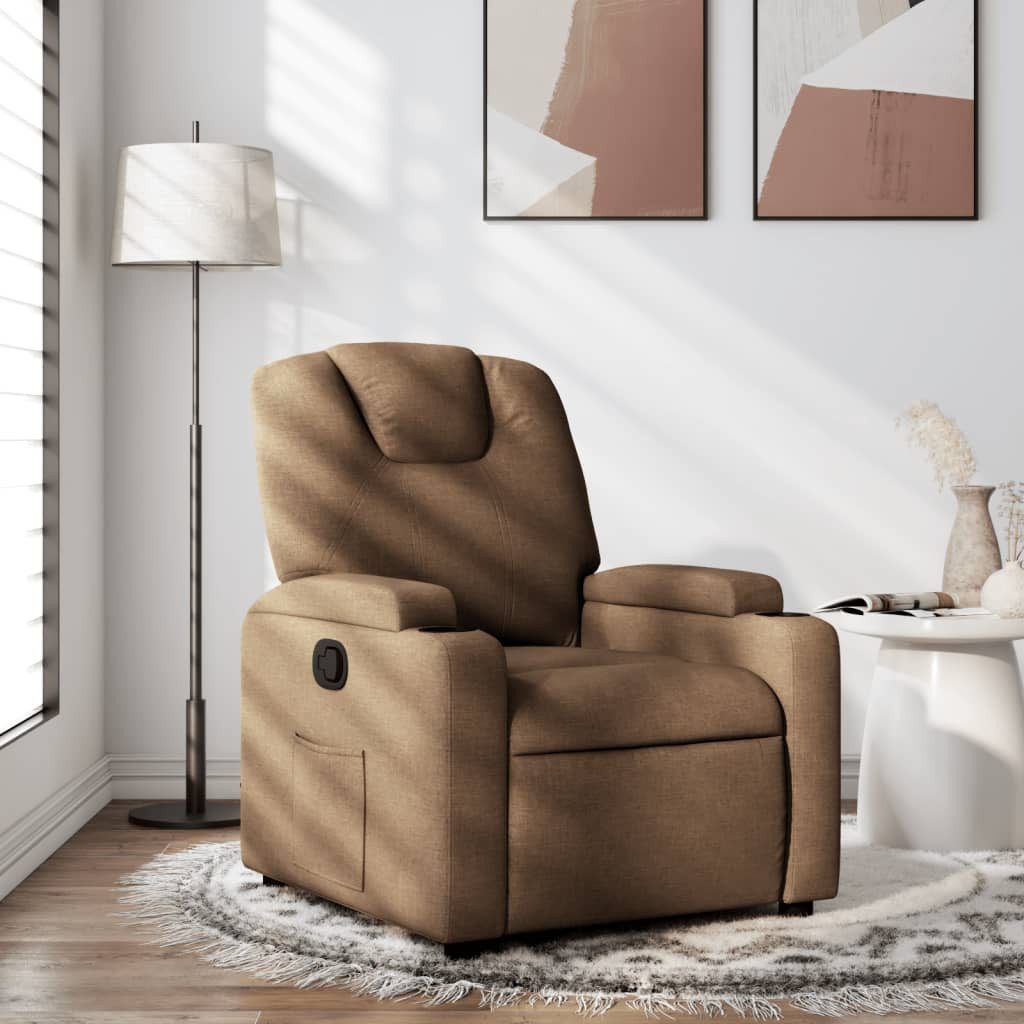 vidaXL Relaxsessel, Relaxsessel Braun Stoff