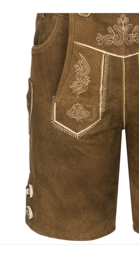 Nübler Trachtenlederhose Kinderlederhose kurz Axel in Braun von Nübler.