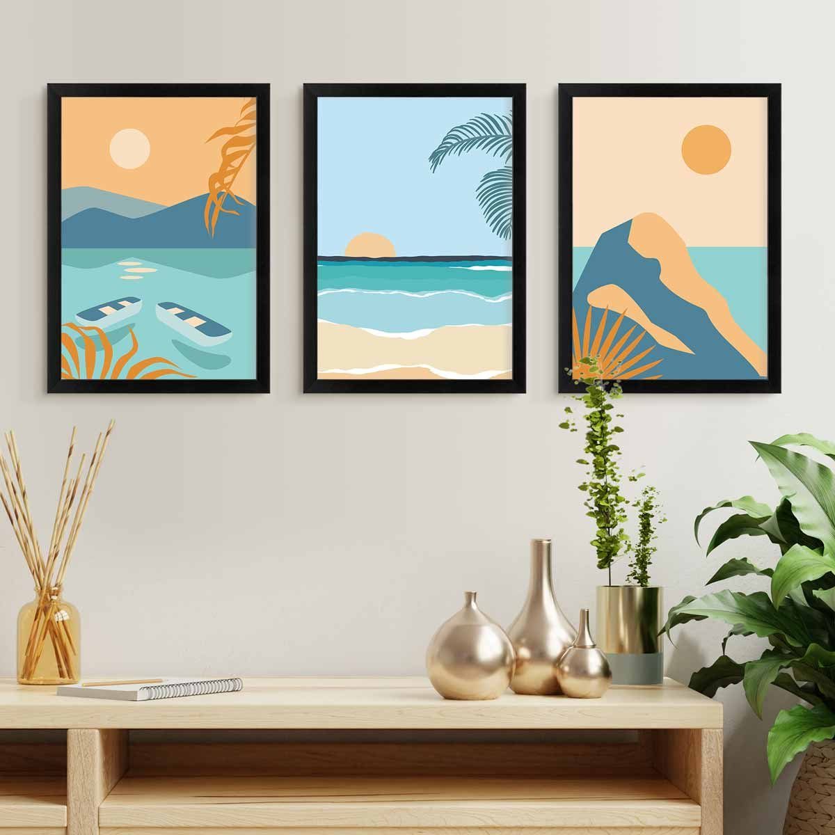 PHOTOLINI Bilderrahmen 3er Set modern mit bruchsicherem Acrylglas, Holz MDF günstig online kaufen