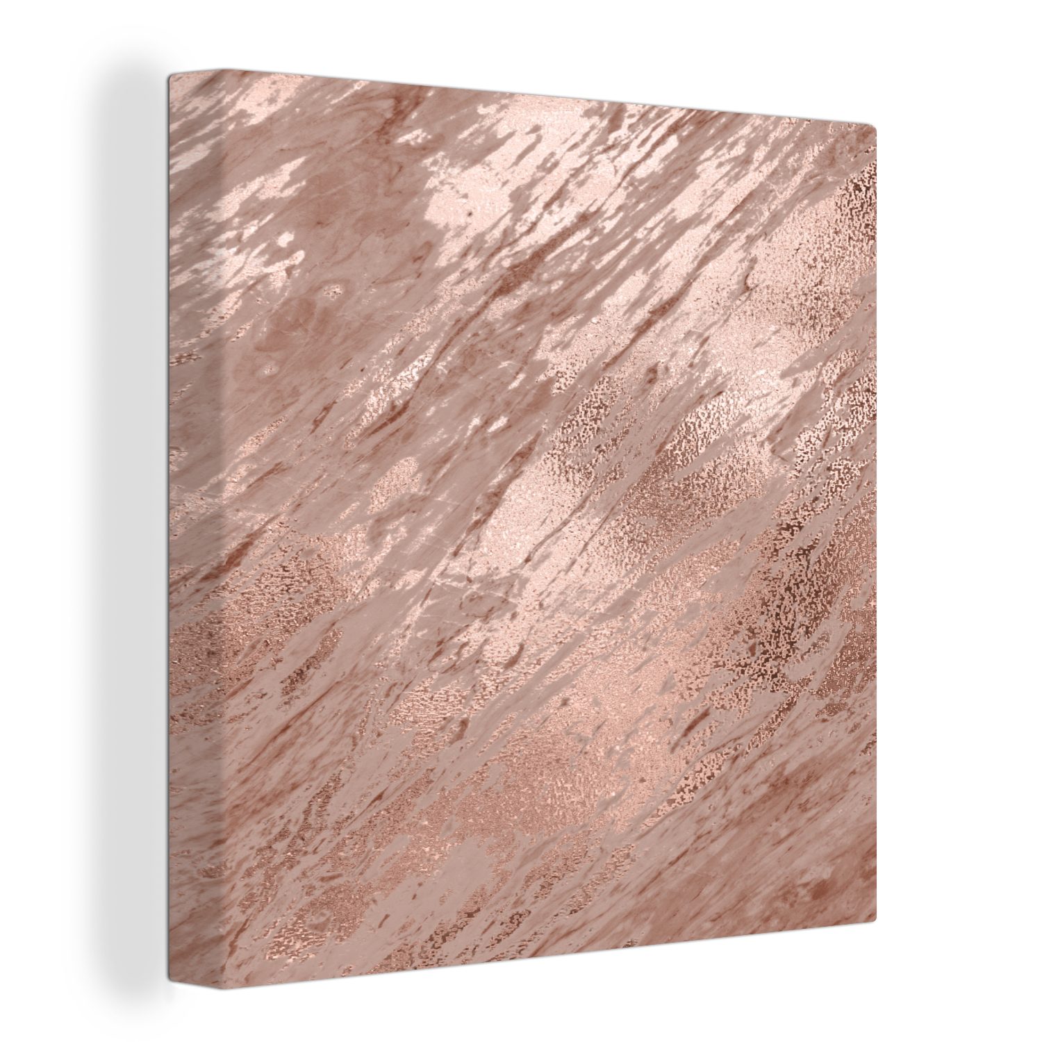 OneMillionCanvasses® Leinwandbild Marmor - Muster - Rosa, (1 St), Leinwand Bilder für Wohnzimmer Schlafzimmer