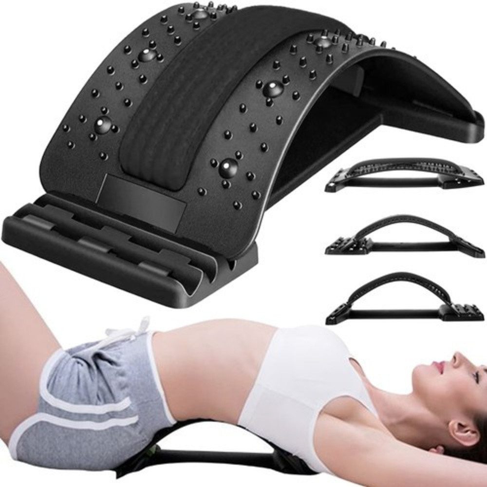 ISO TRADE Massagegerät Massagedehner Rücken 3 Stufen, Rückendehnungsgerät 1-tlg., schwarz, 4 Stufen Massage