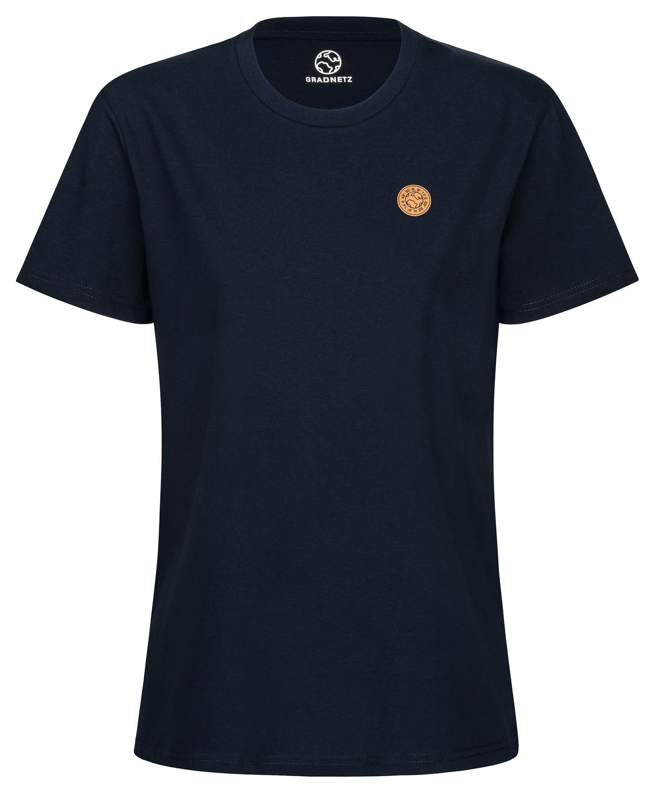 Gradnetz T-Shirt basic fair leather Biobaumwolle & unisex dunkelblau nachhaltig 100
