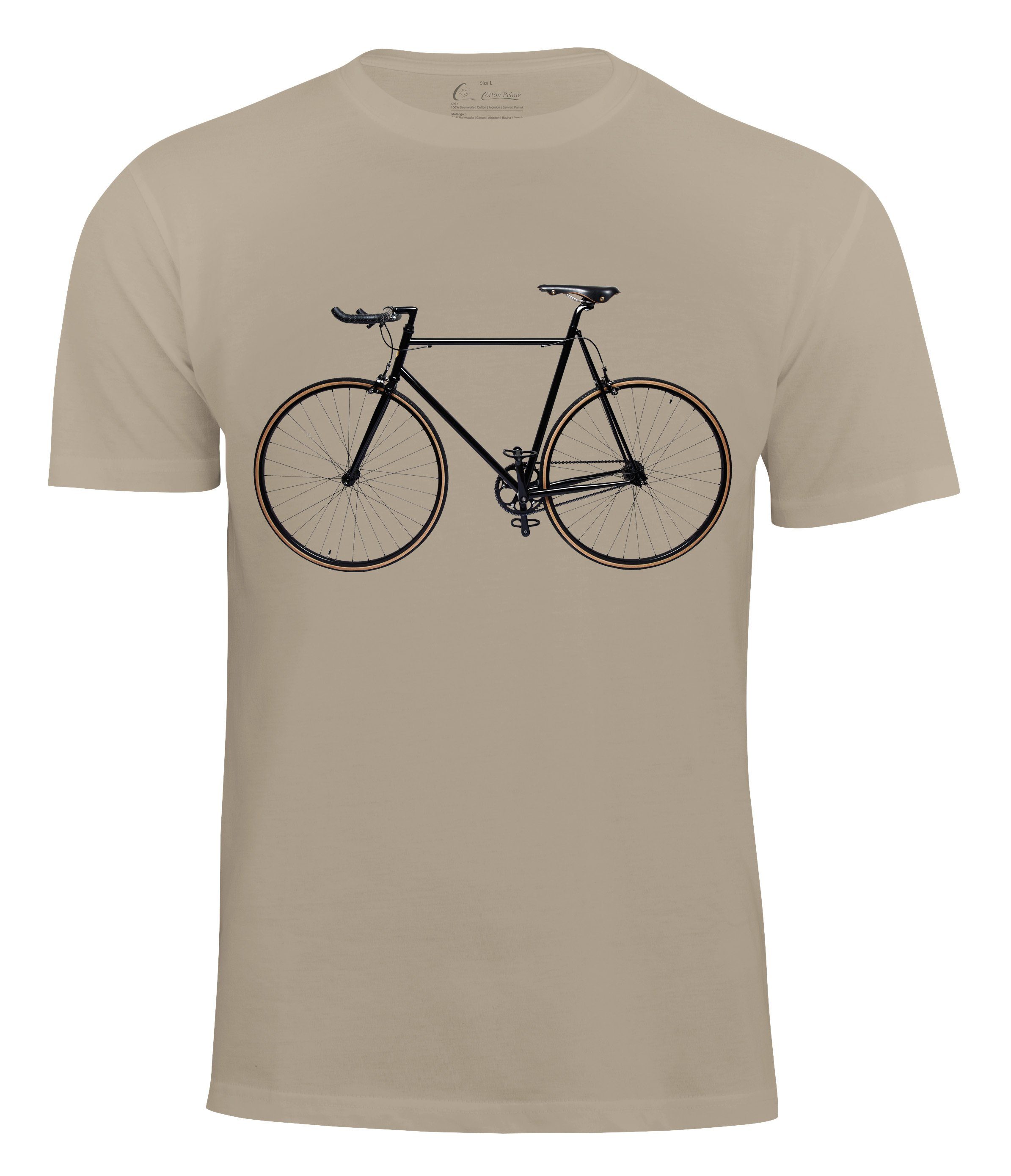 Cotton Prime® T-Shirt Fahrrad Bike Beige 