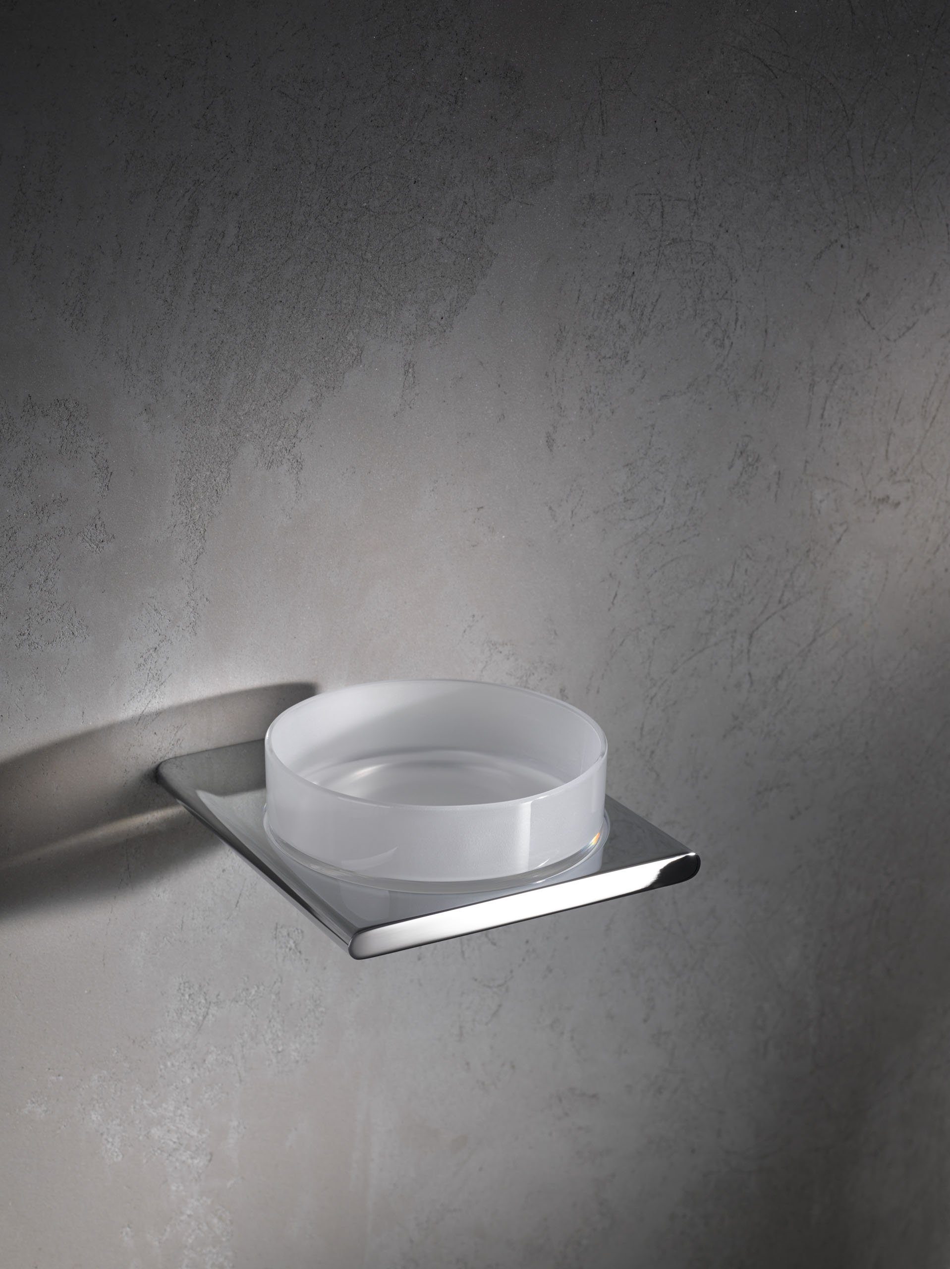 Keuco Seifenschale Edition 400, Breite: 12.00 cm, Glasablage, Echtkristall-Schale, hochglanz-verchromt