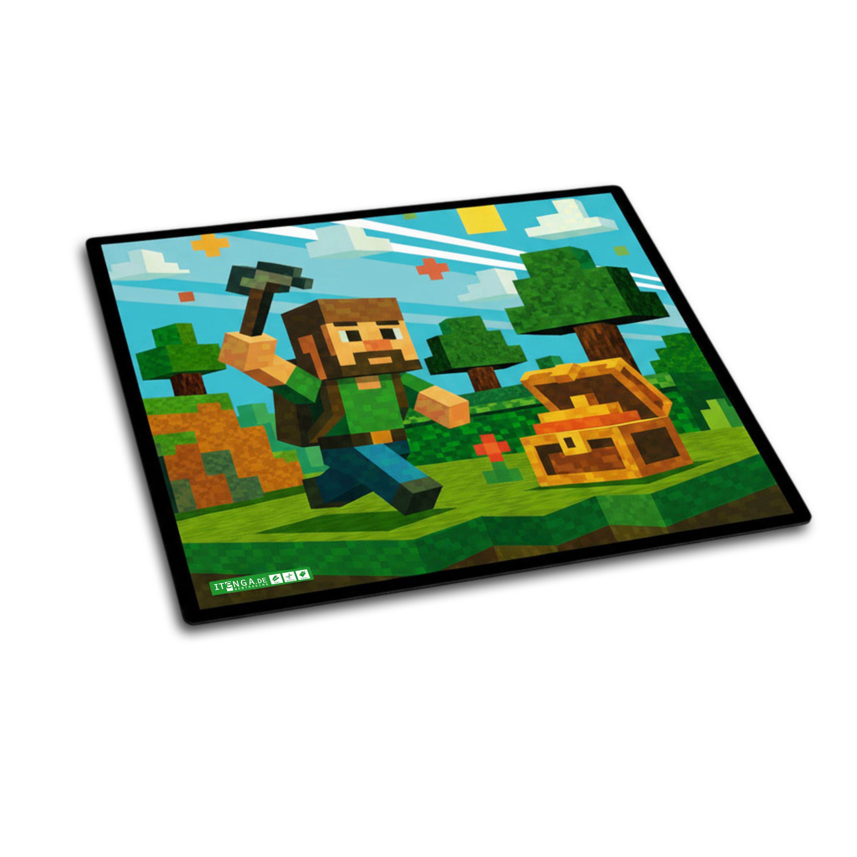 itenga Mauspad ITENGA Mauspad Blockgame PIXEL 22 x 18 cm Kunststoff rutschfest