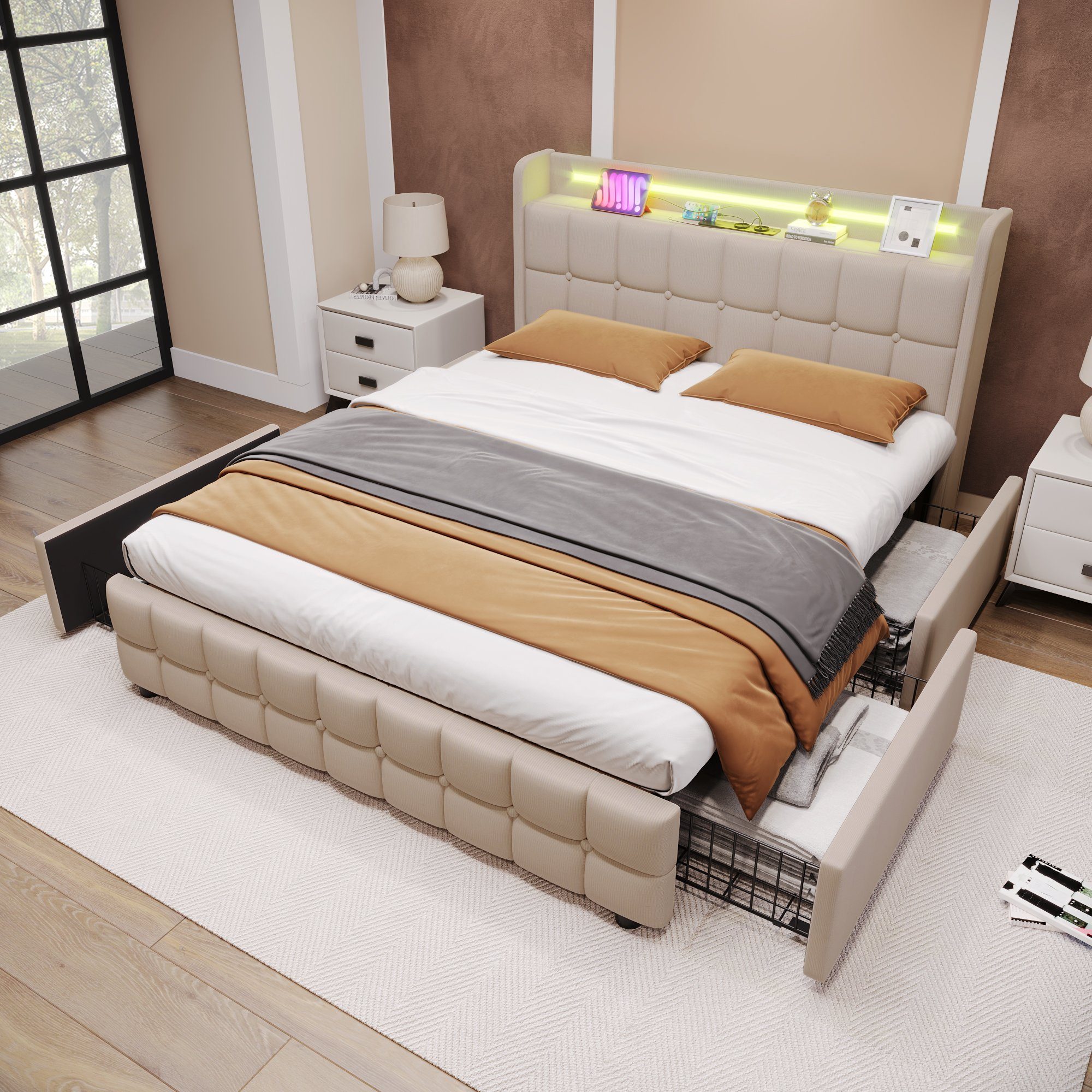 HAUSS SPOLE Polsterbett 180x200cm mit Ladefunktion, günstig online kaufen