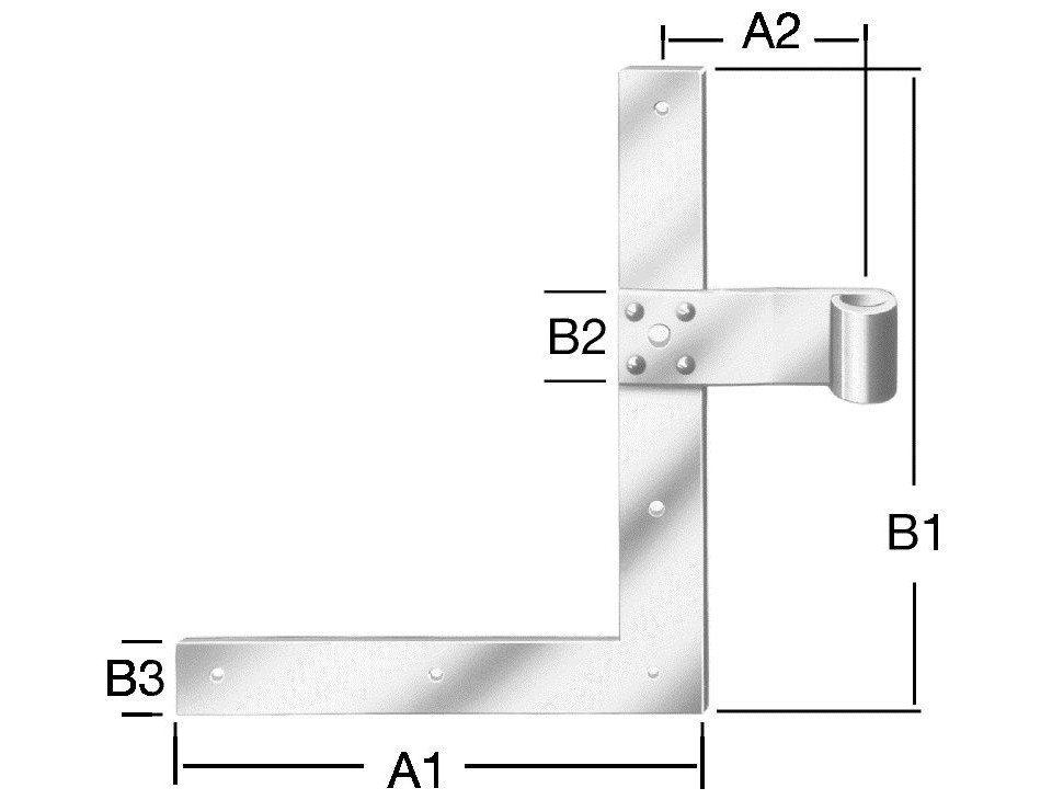 Vormann WC-Deckel-Scharnier Vormann Winkelband 25 x 20 cm