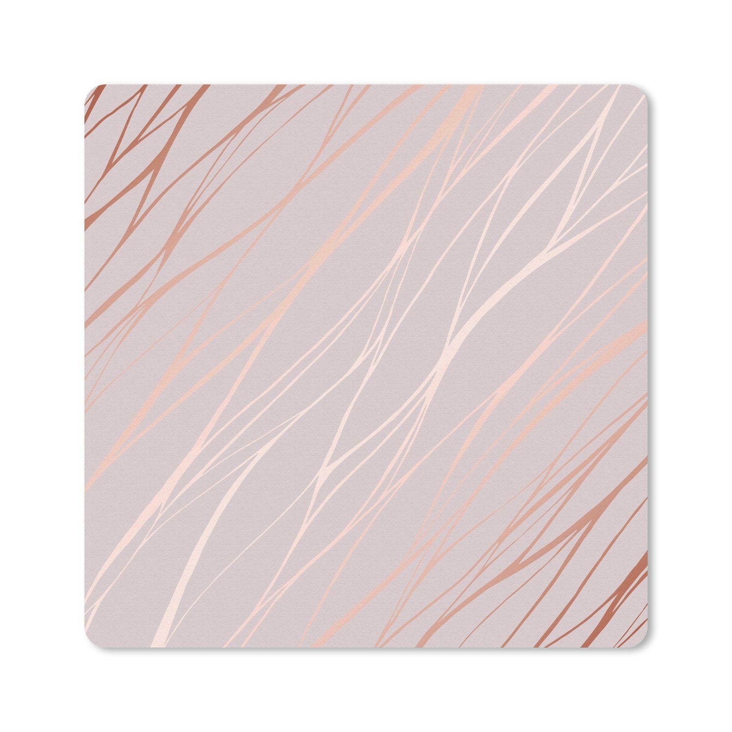 MuchoWow Mauspad Marmor - Rosa - Roségold - Muster (1-St), Mousepad, Schreibtisch Zubehör, Deko, 20x20 cm