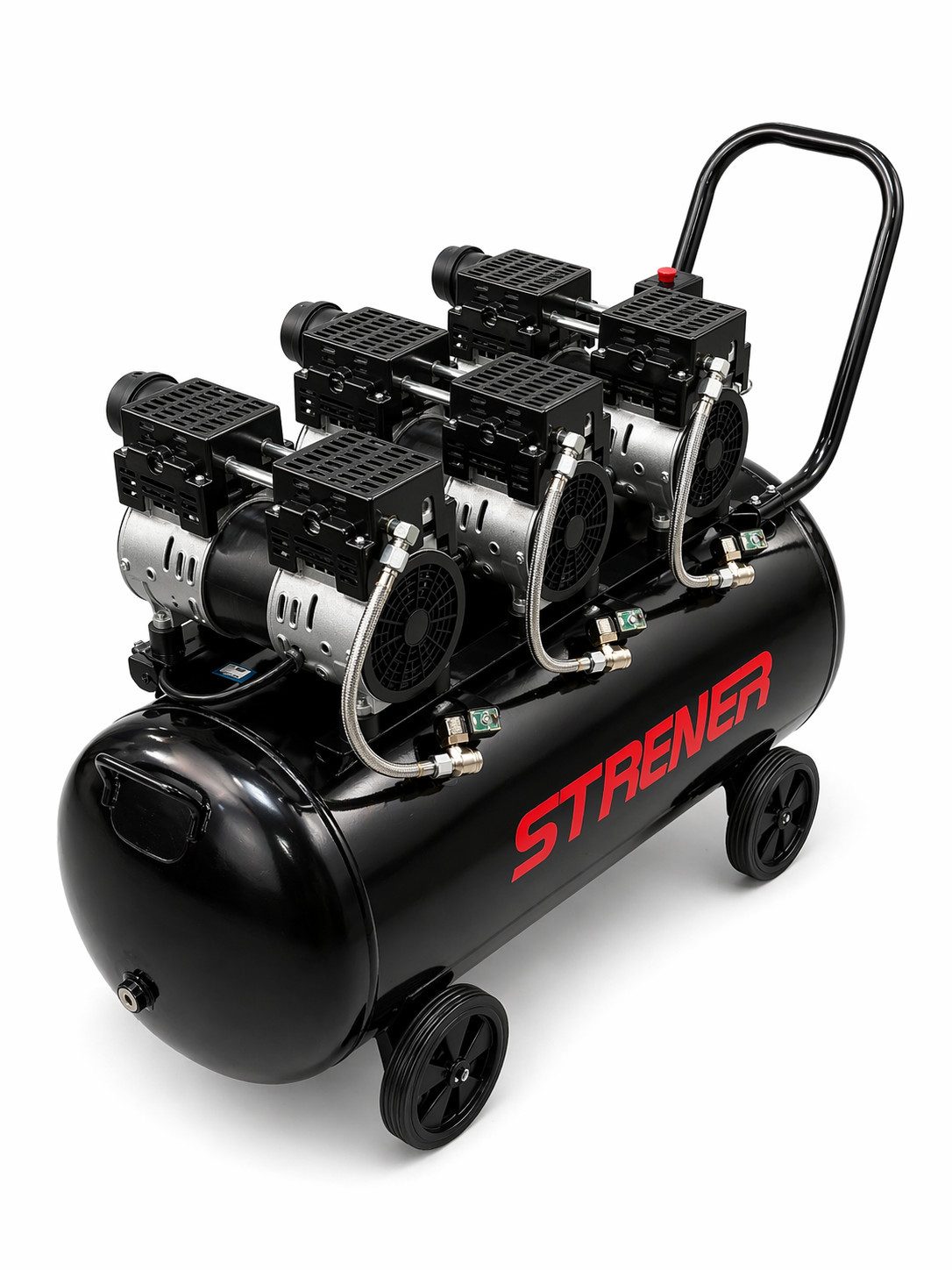 Strener Kompressor STRENER 100L Ölfrei Flüster Kompressor, 2200 W, max. 8 bar, 100 l, Leise / geräuschearm