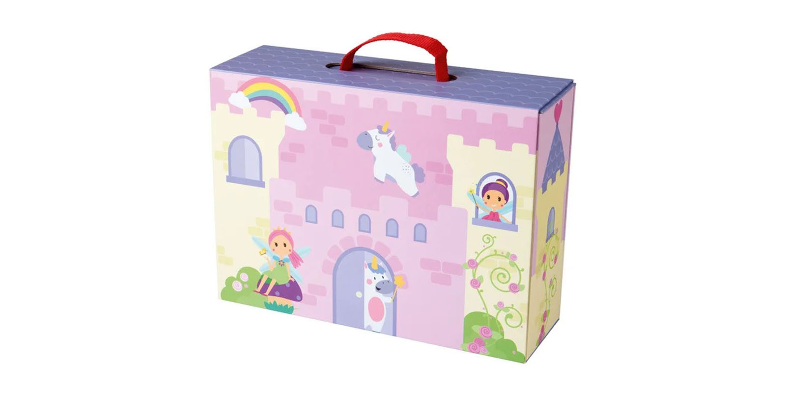 Playtive Puppenhaus Playtive Spielkoffer große Spielfläche 13 tlg. Prinzessinenschloss