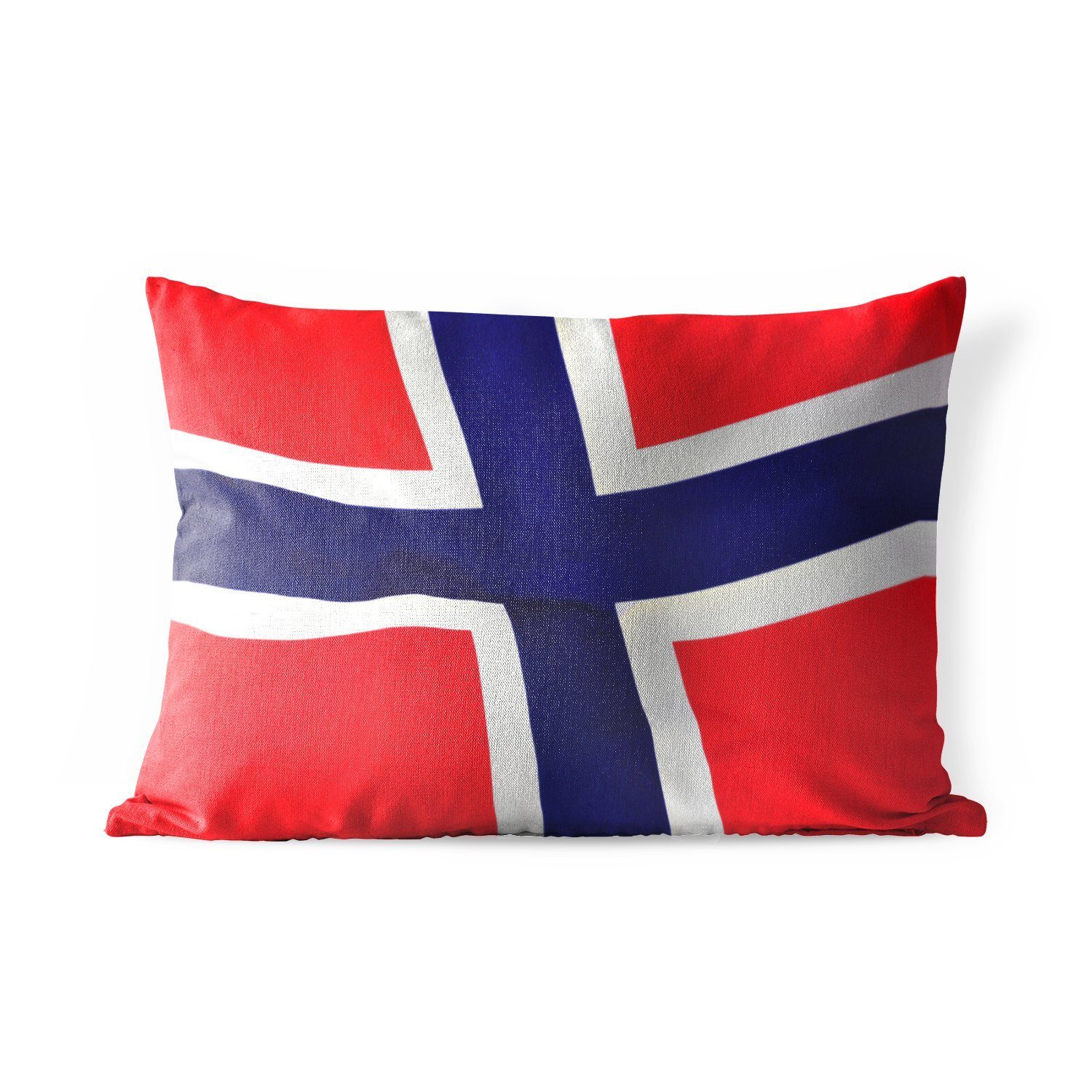 MuchoWow Dekokissen Nahaufnahme der Flagge von Norwegen, Outdoor-Dekorationskissen, Polyester, Dekokissenbezug, Kissenhülle