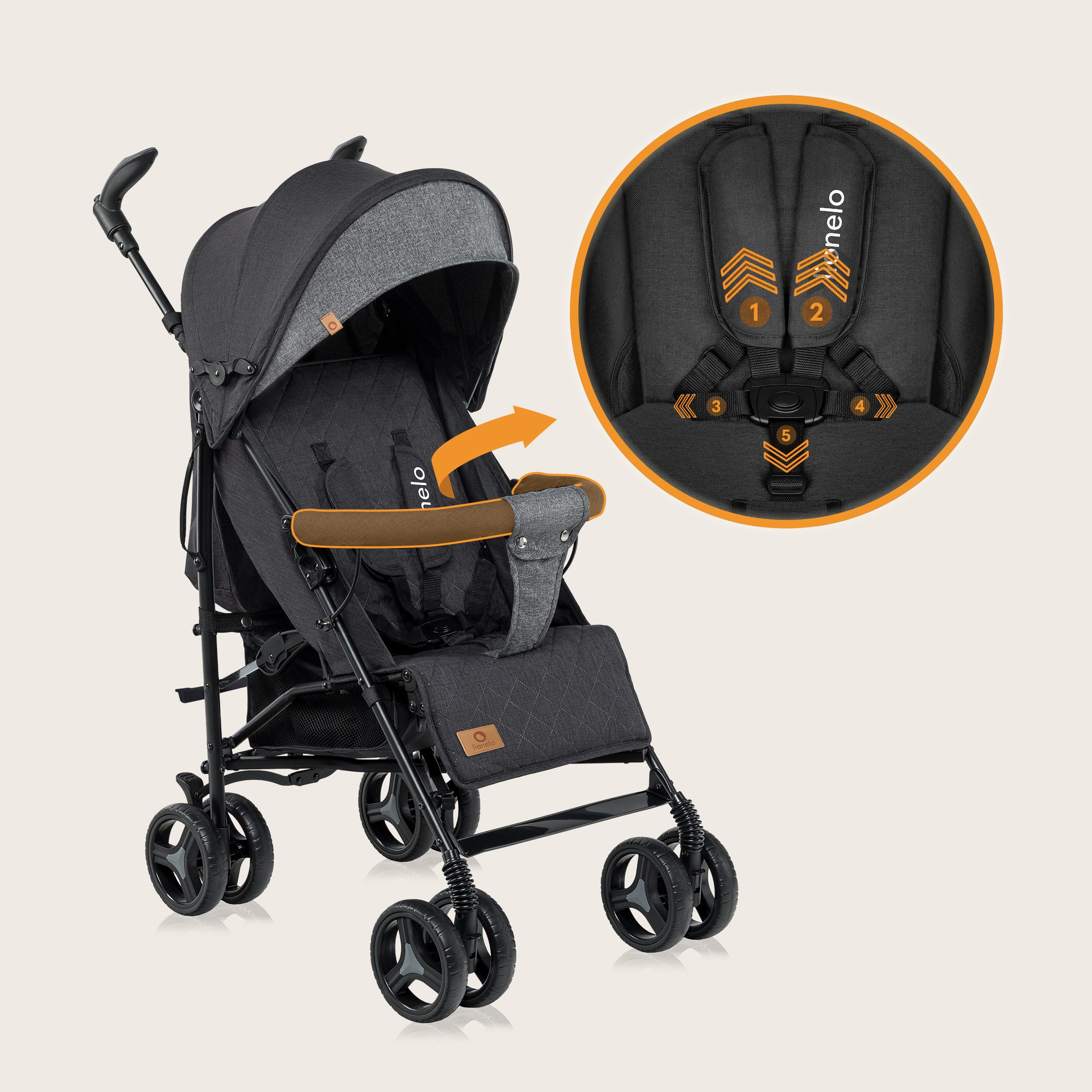lionelo Kinder-Buggy IRMA, Leichte, Moskitonetz, Großer Korb ab 6 month bis 3 Jahre