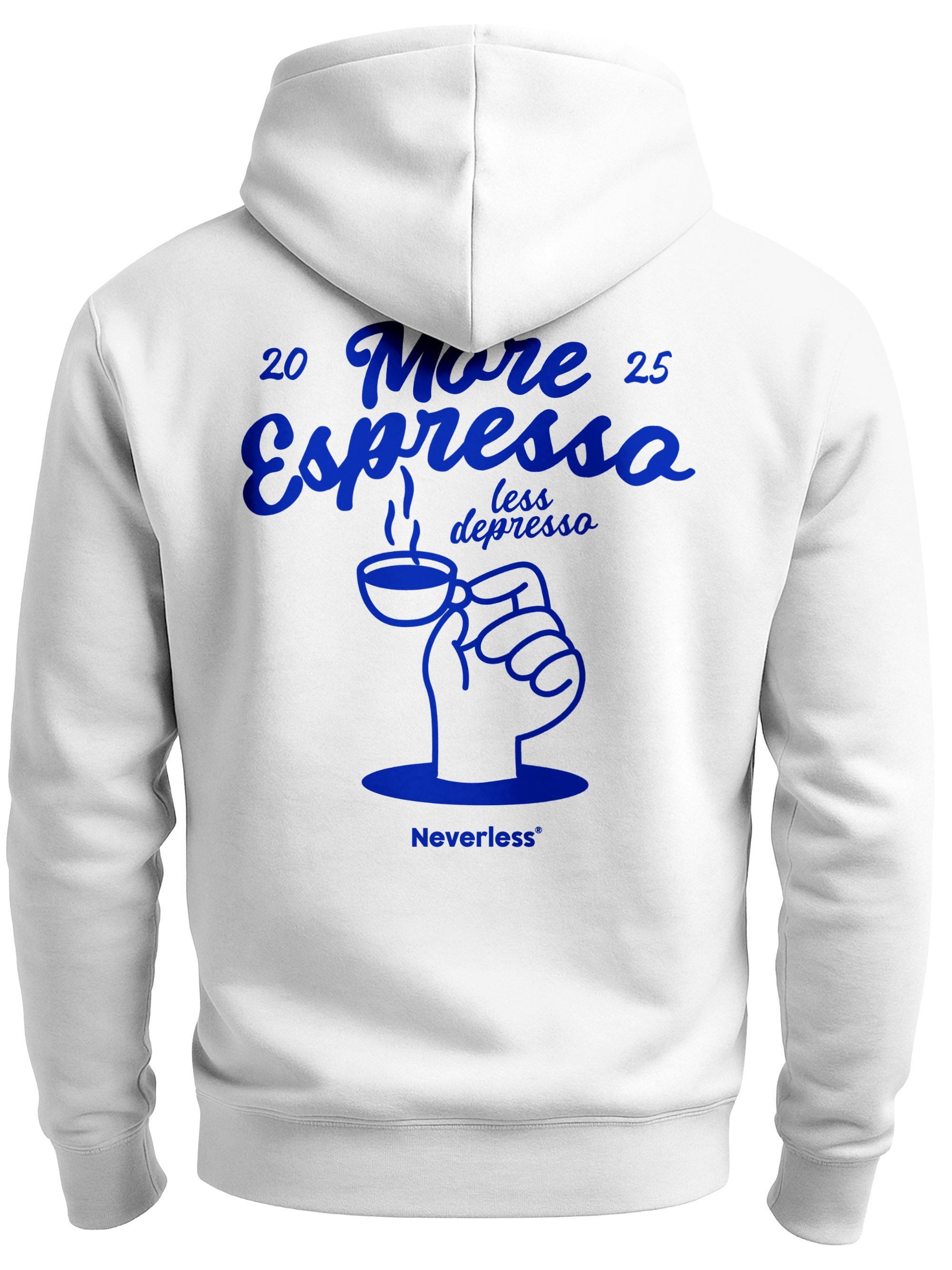 Sweatjacke Herren Sweatjacke Backprint More Espresso Kaffee Liebhaber Zipjacke