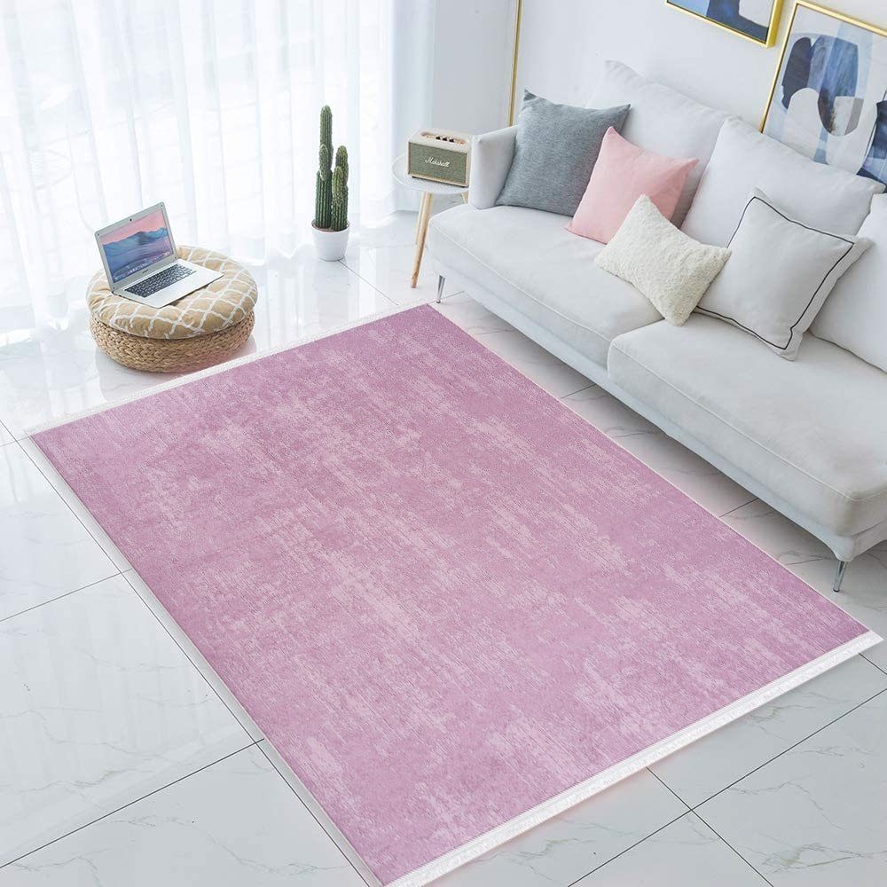 Teppich Teppich Waschbar Rosa 1110, Siela, Höhe: 6 mm, Waschbarer Teppich  Rutschfest Rosa Küchenteppich