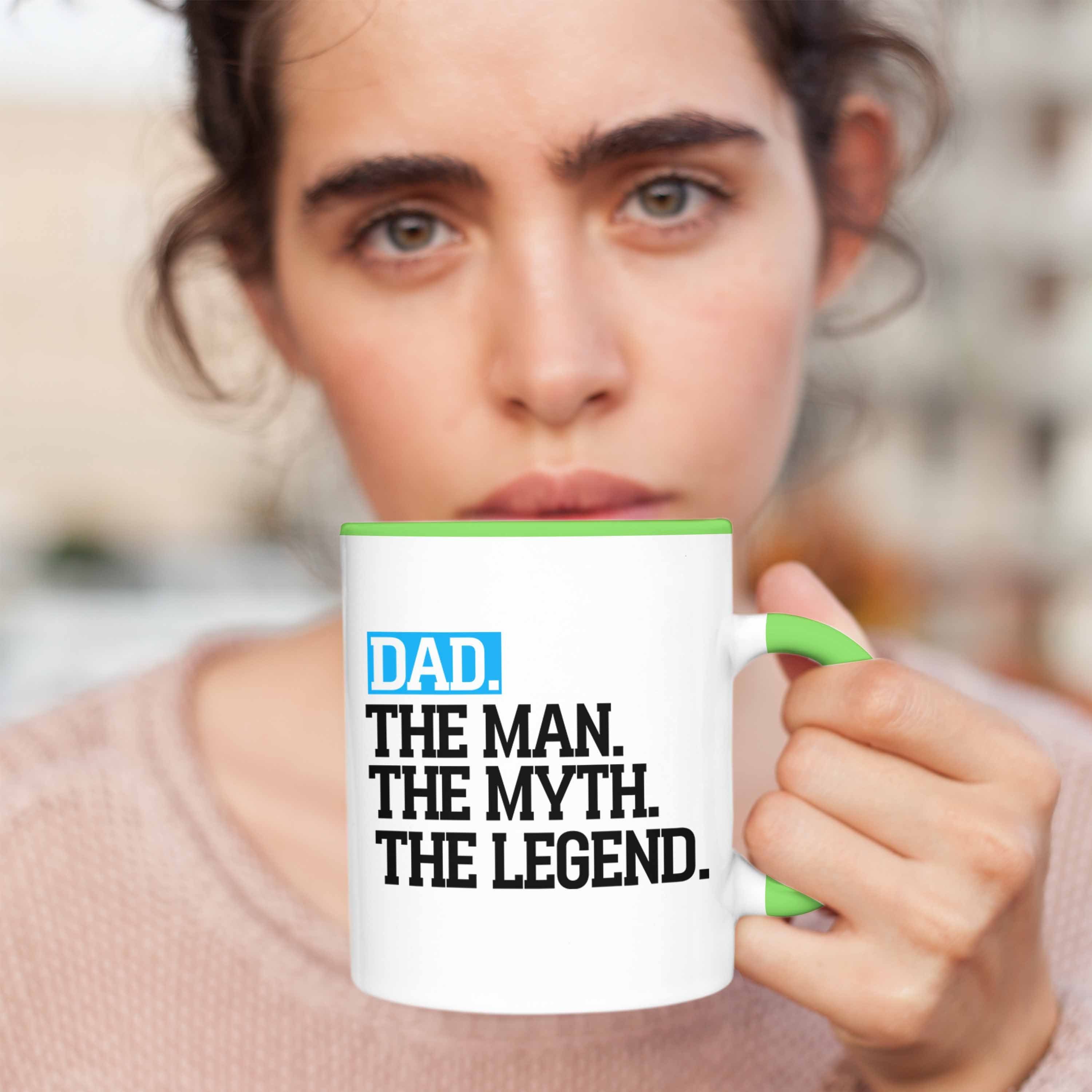 Vatertag "Dad The Lustig Man Tasse Legend" Trendation Spru The Grün Tasse The Myth Vater für