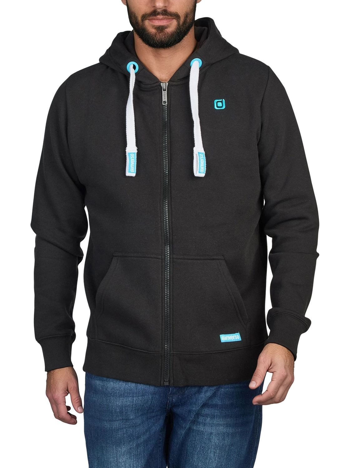 riverso Kapuzensweatjacke Herren Sweatjacke RIVNoah Regular Fit Hoodie mit Kängurutasche