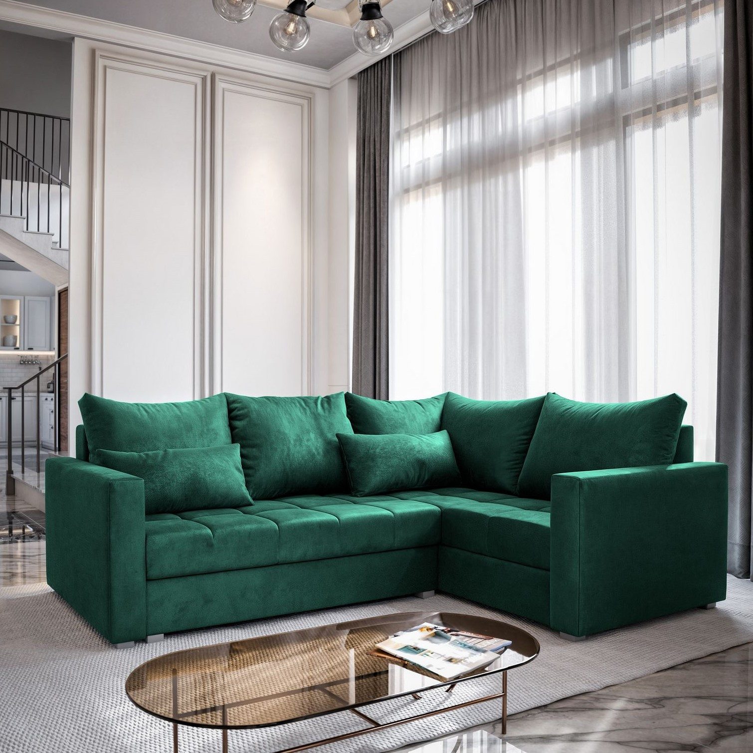 Masseno Ecksofa LIRENO mit Schlaffunktion L-Form, Sofa mit Bettkasten günstig online kaufen