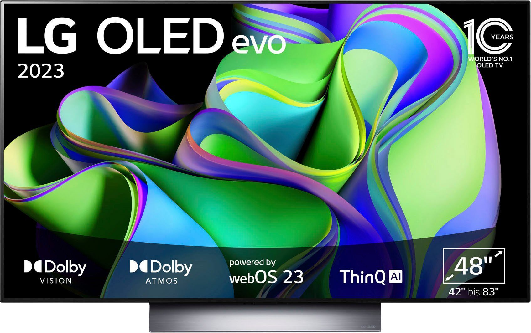 Tuner) OLED-Fernseher bis Zoll, HD, LG OLED Twin OLED48C37LA 4K (121 zu Gen6 Smart-TV, 4K α9 evo, AI-Prozessor, Hz, Triple 120 Ultra cm/48