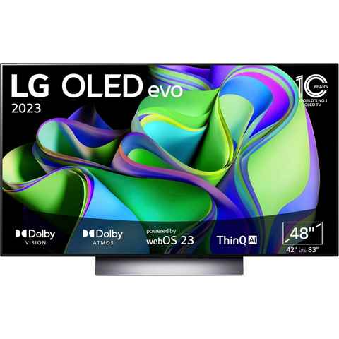 LG OLED48C37LA OLED-Fernseher (121 cm/48 Zoll, 4K Ultra HD, Smart-TV, OLED evo, bis zu 120 Hz, α9 Gen6 4K AI-Prozessor, Twin Triple Tuner)