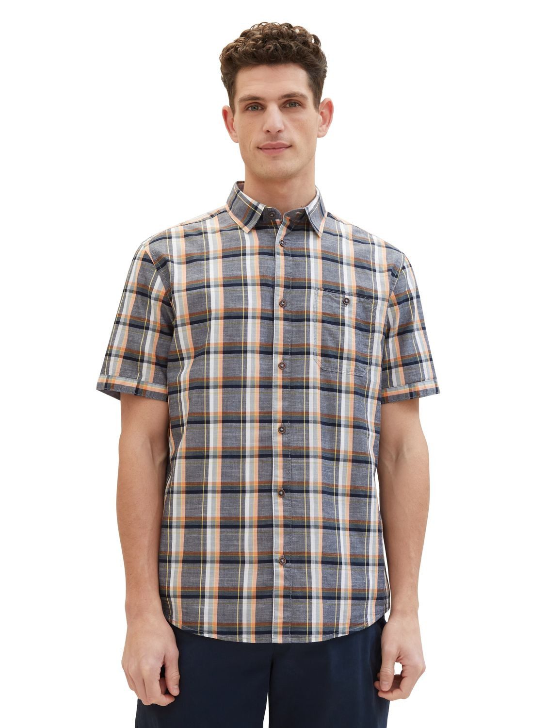 Navy multicolor check 34698