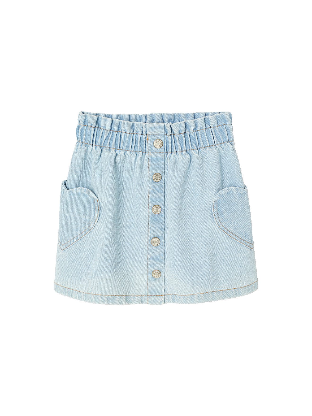 vertbaudet Minirock Mädchen Jeansrock mit Herztasche