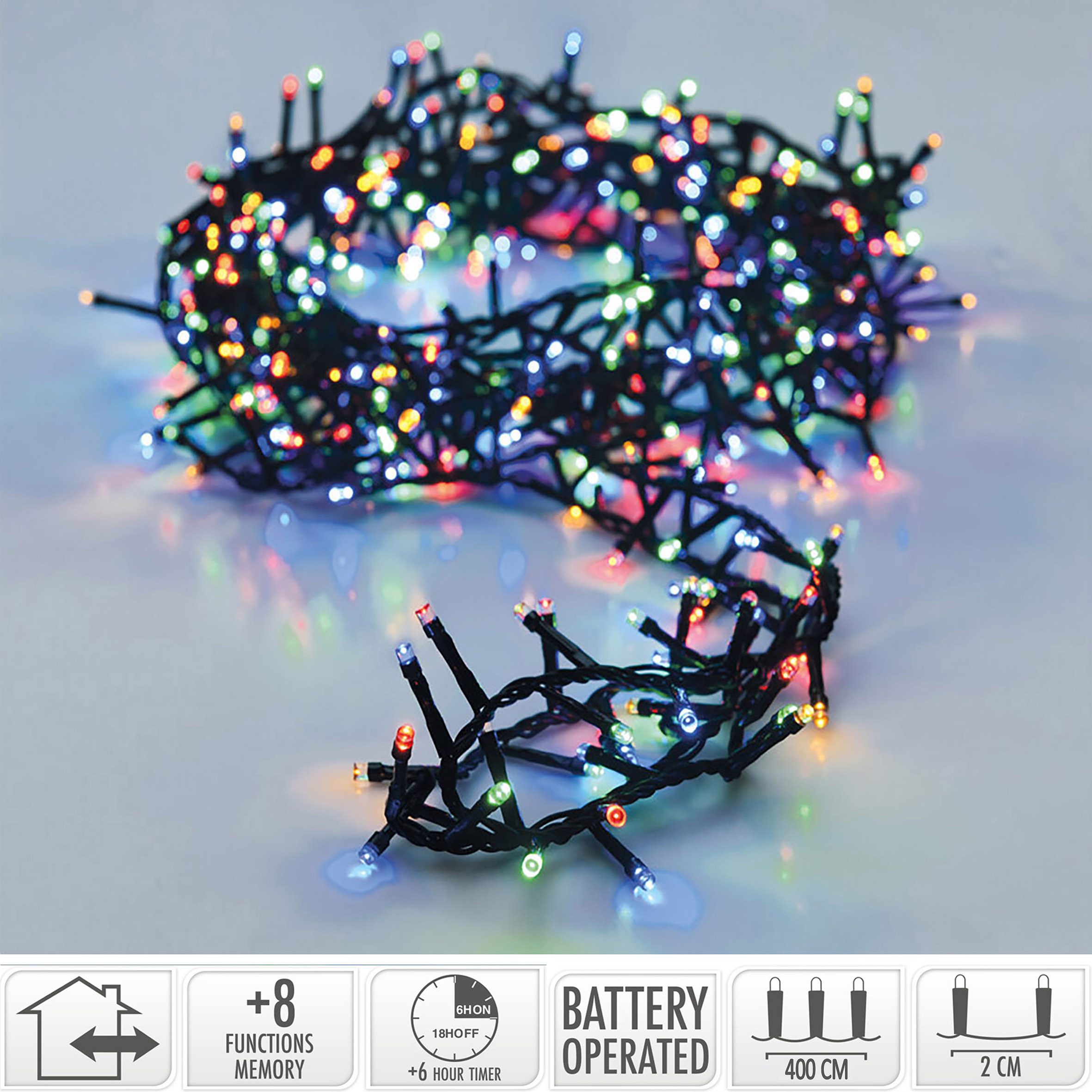 Spetebo LED-Lichterkette LED Lichterkette mit 8 Leuchtfunktionen, 200-flammig, Weihnachts Beleuchtung mit Speicherchip