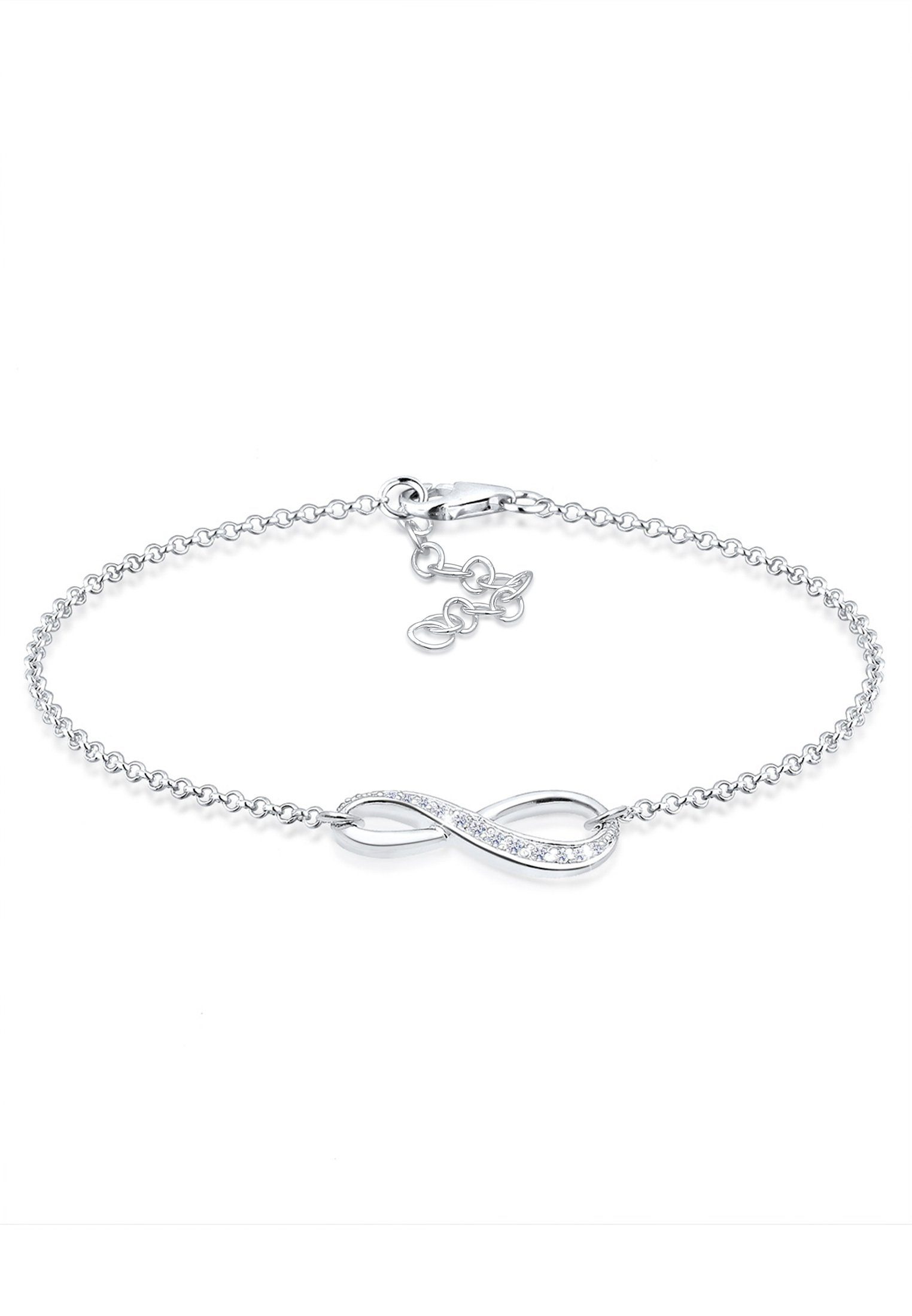 Elli Armband Infinity/Unendlichkeit mit Zirkonia 925 Silber, Faszinierendes  Infinity Armband für Frauen