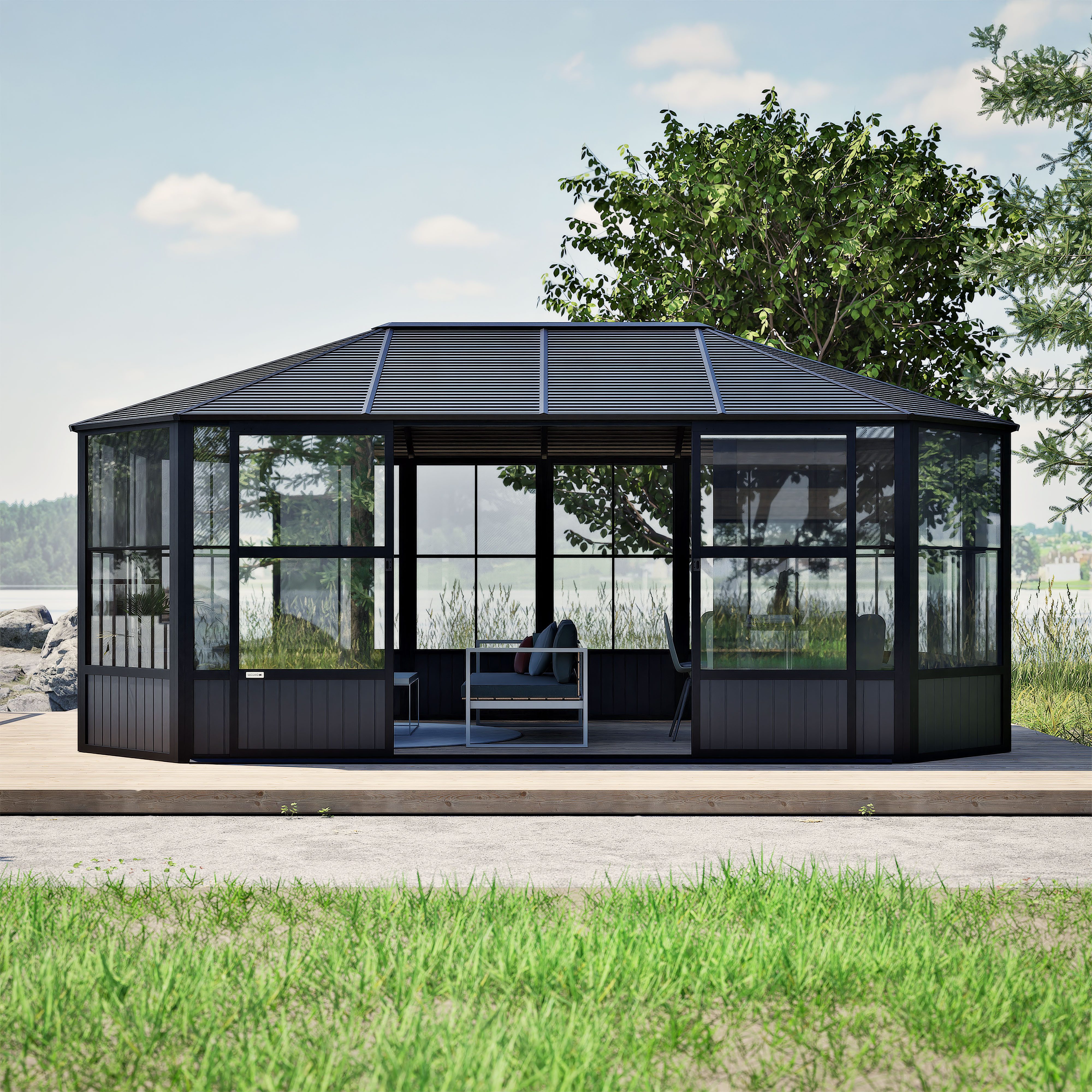 Sojag Pavillon Charleston 12x18, Wintergarten, BxT: 594x384 cm