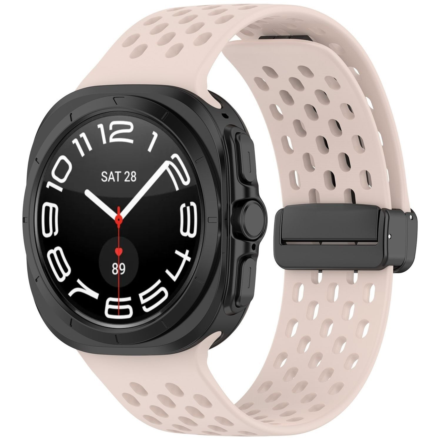 Wigento Smartwatch-Armband Silikon Magnetisch für Samsung Galaxy Watch Ultra 47mm Rosa