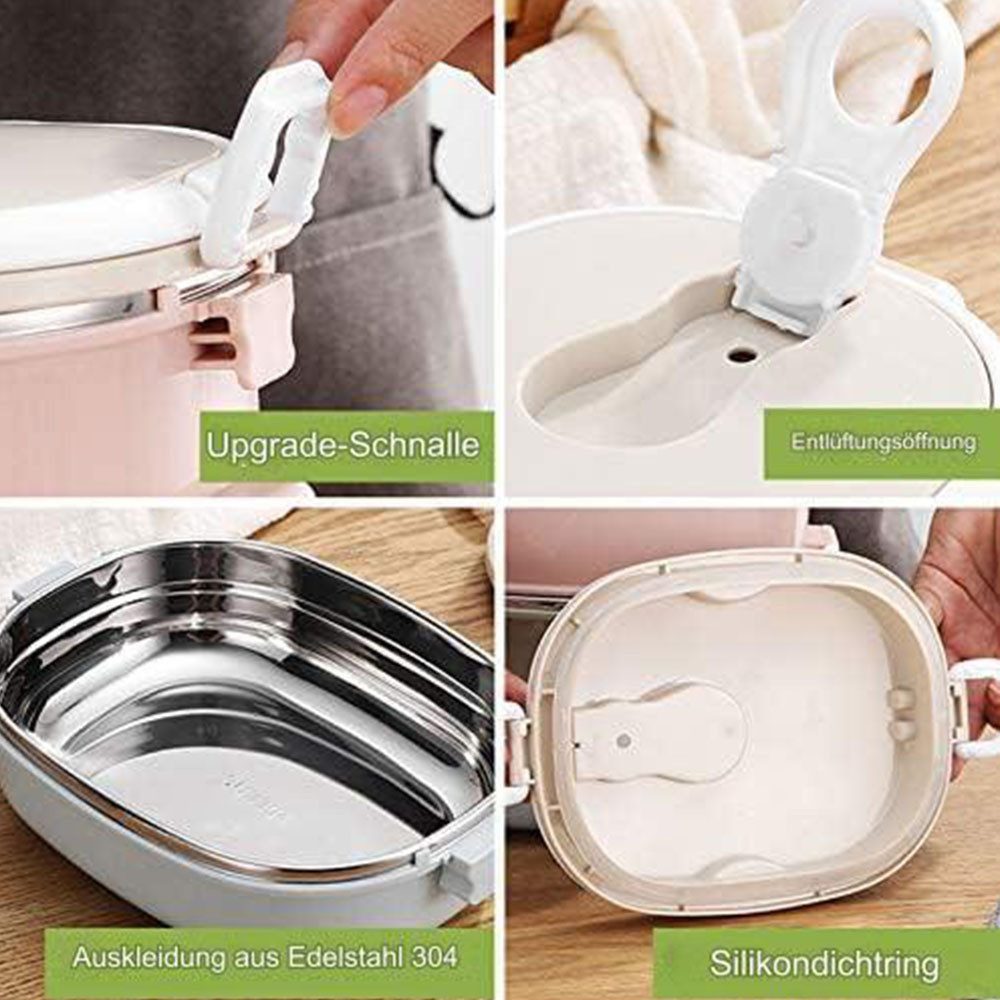 FELIXLEO Lunchbox Thermo Bento Lunchbox mit Edelstahl Wärmedämmung, Einzelschicht 800ml – Bild 4 von 4