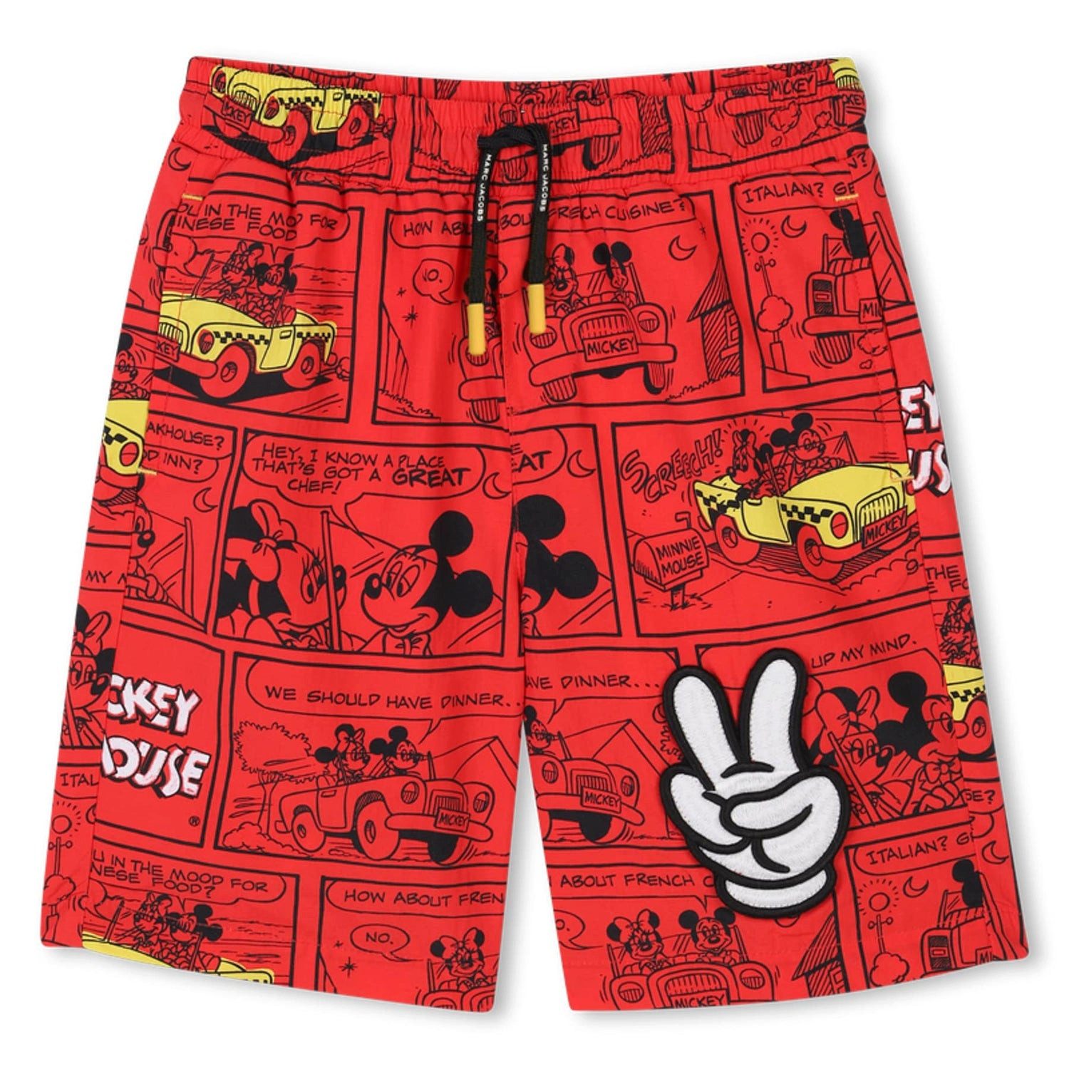 MARC JACOBS Badeshorts Marc Jacobs Kids Badeshorts – Comic-Print & Peace-Zeichen in Rot