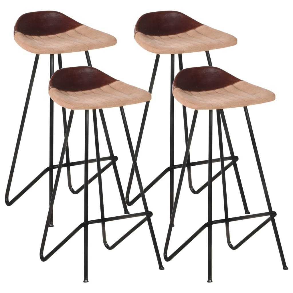 Barhocker Barhocker 4 Stk. Braun Echtleder