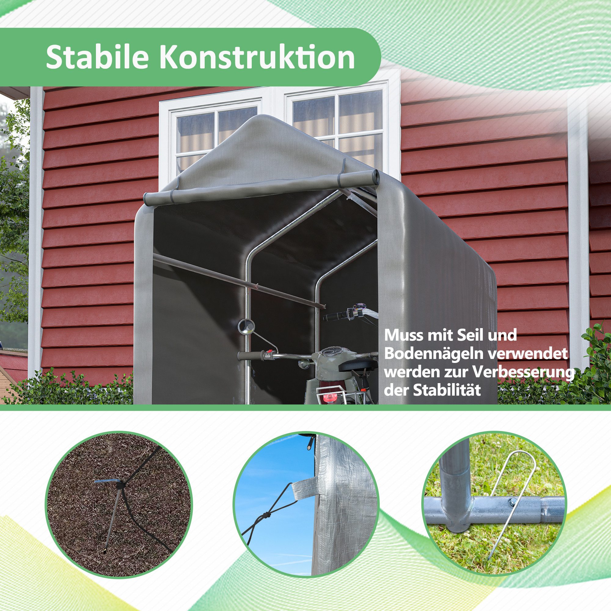 Thanaddo Gerätehaus Gerätezelt,Wasserdichtes Geräteschuppen, Fahrradschuppen