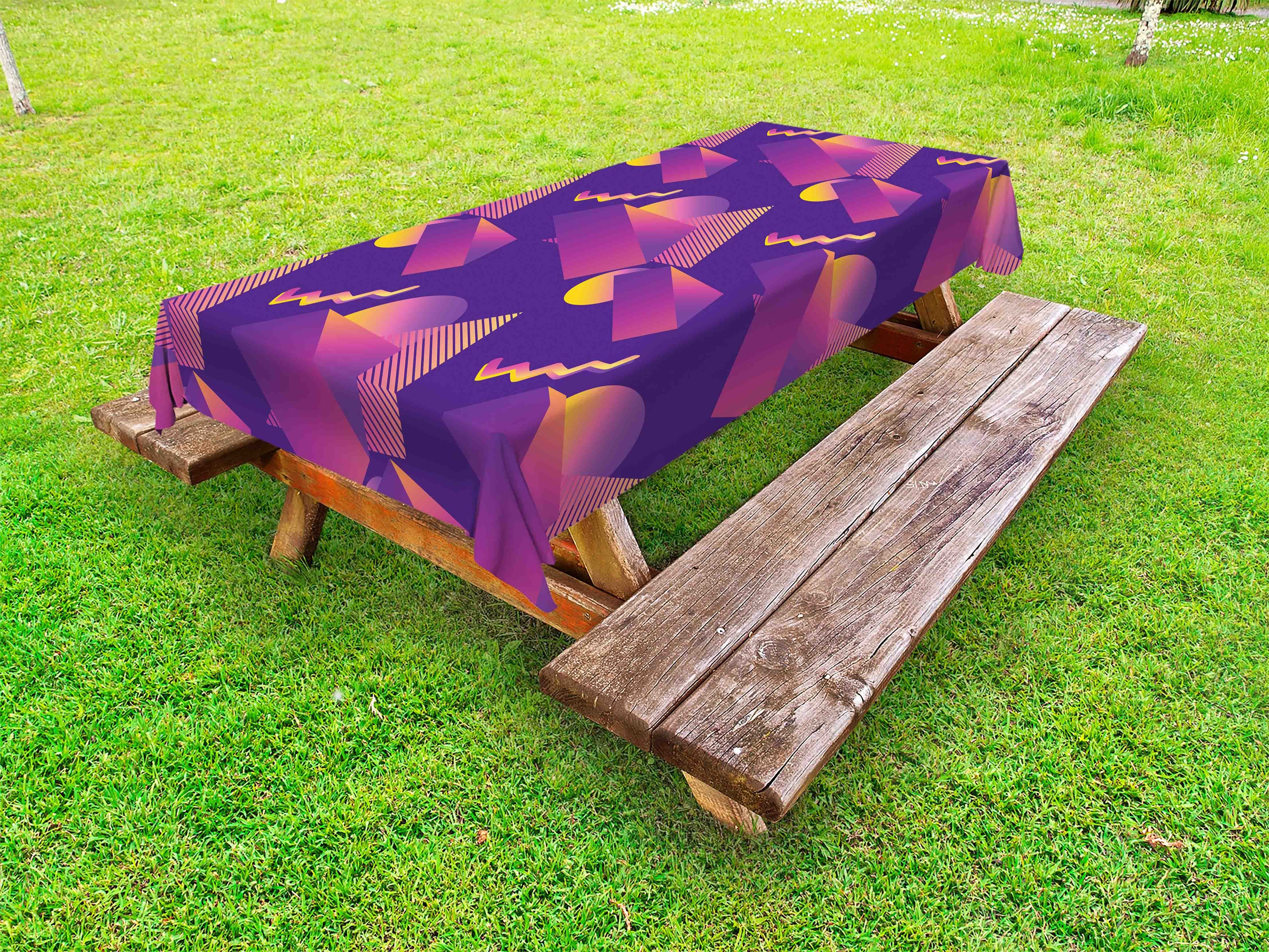 Abakuhaus Tischdecke dekorative waschbare Picknick-Tischdecke, Geometrisch Memphis Art Forms Kunst