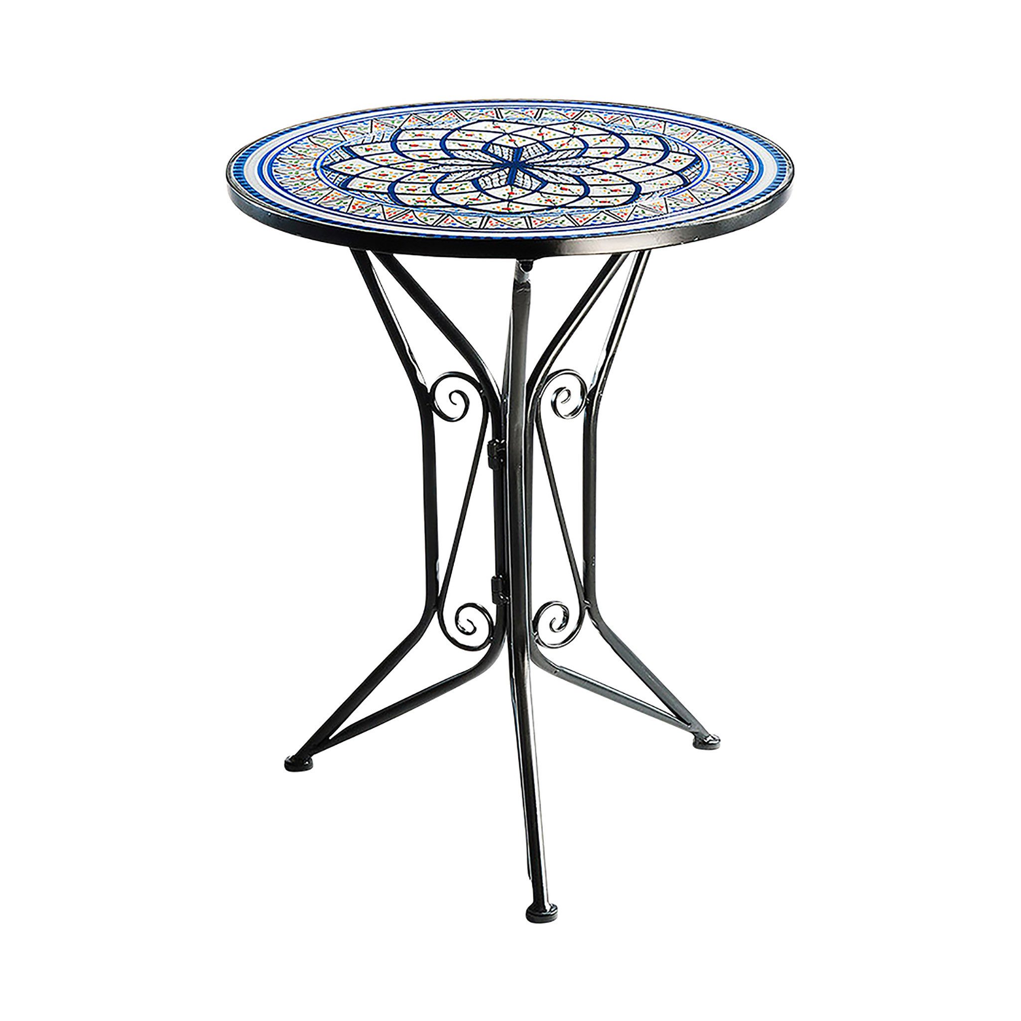 Kobolo Beistelltisch Gartentisch Metalltisch mit Mosaikoptik günstig online kaufen