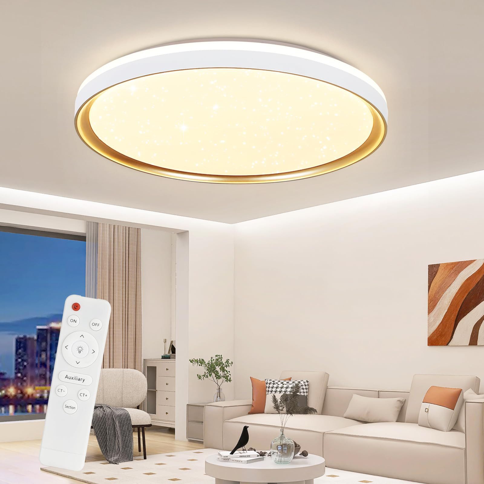 Nettlife LED Deckenleuchte Sternenhimmel Ekig Dimmbar günstig online kaufen