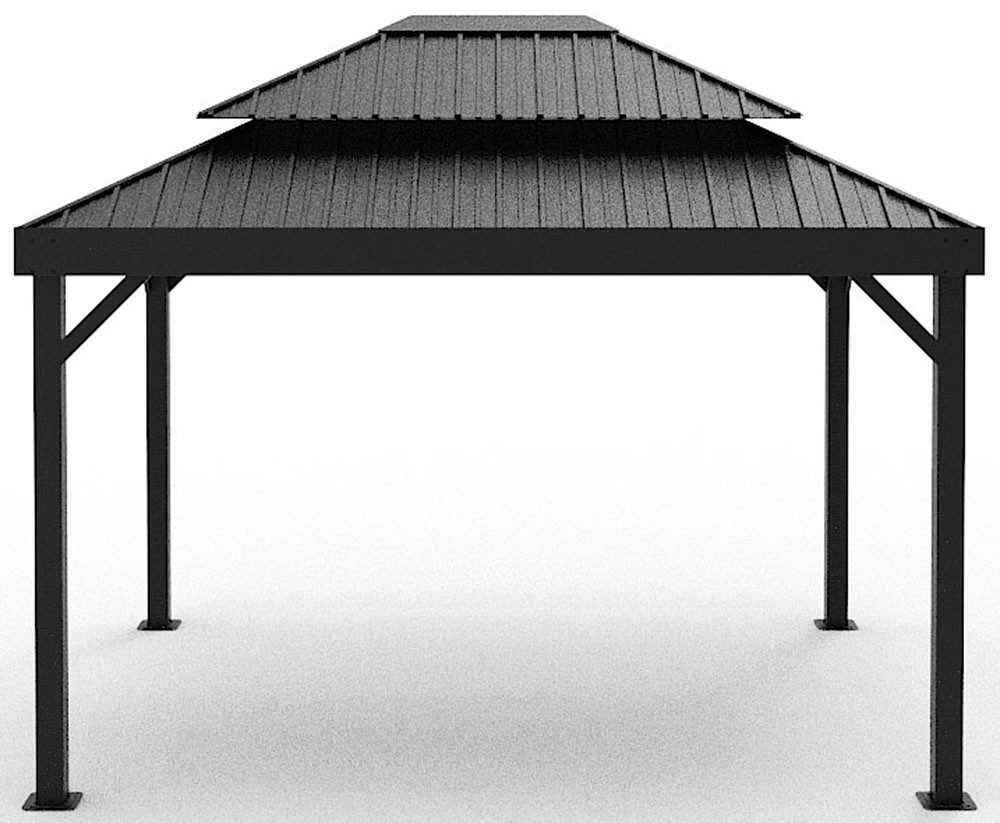 Sojag Pavillon Malta 1014 Schwarz, 305x430x271cm, massive Konstruktion aus Aluminium