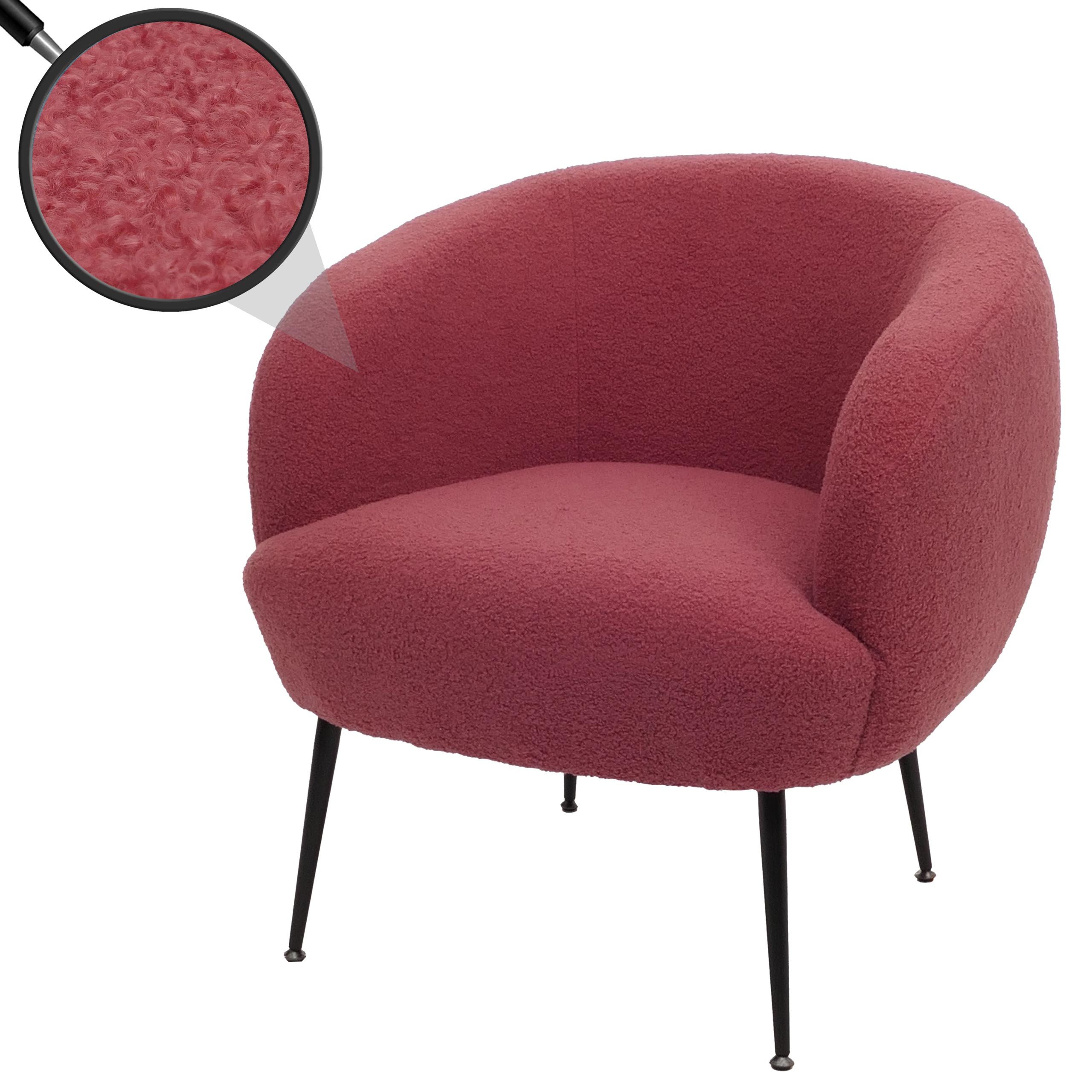MCW Loungesessel Lounge-Sessel MCW-O37, Moderner Bouclé-Stoffbezug in hoher Qualität (330 g/m)