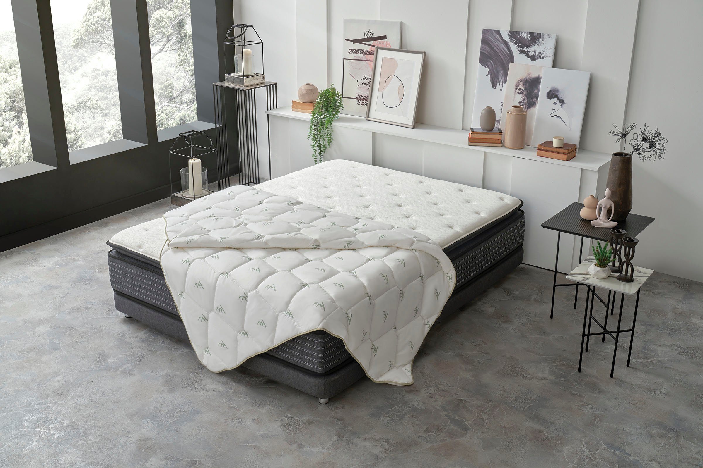 Yatas Bedding Kunstfaserbettdecke Bambus Majestät, Bettdecke 135x200 cm & weitere Größen, Füllung: Polyester und Bambusfaser (Viskose), Bezug: Baumwolle, Sommer, Herbst, allergiker geeignet (Hausstauballergiker)