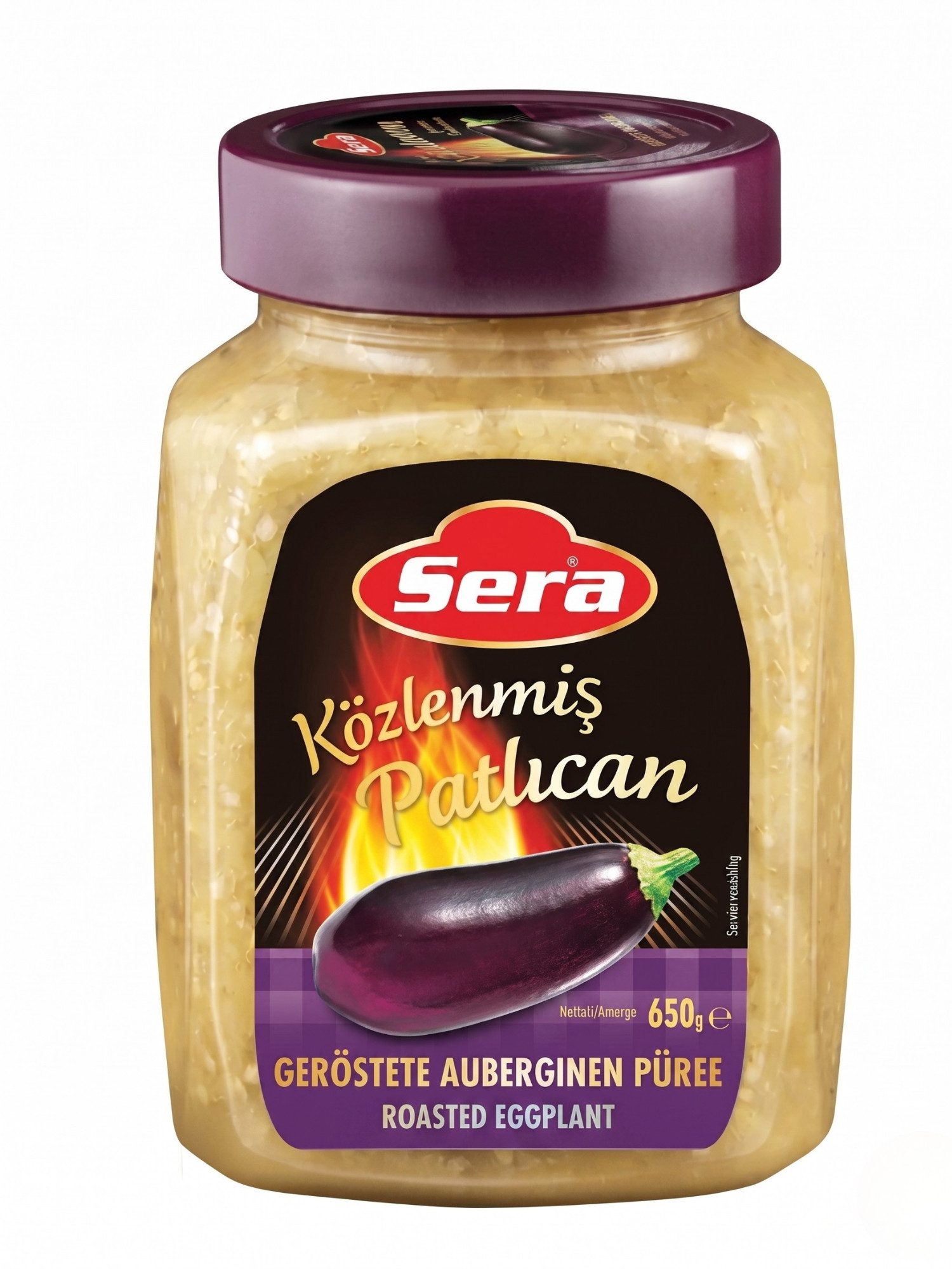 SERA FOOD Gemüsekonserve Geröstete Auberginen – Traditionell über offenem Feuer geröstet, 1 x, Vegan, Vegetarisch, Ohne Farbstoffzusatz, Ohne Konservierungsstoffe