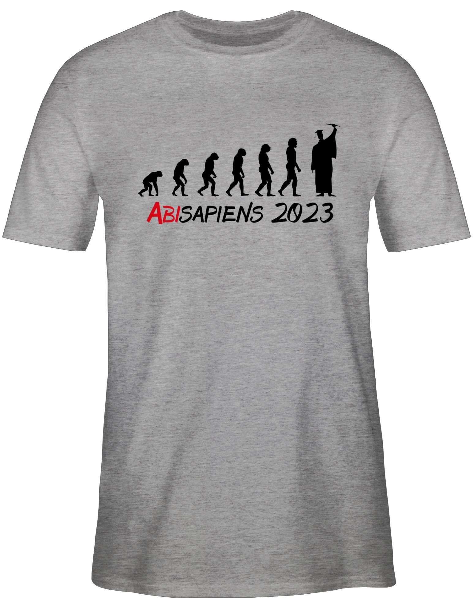 Abschluss T-Shirt Geschenk Grau Abitur meliert Shirtracer & 2024 1 ABIsapiens 2023