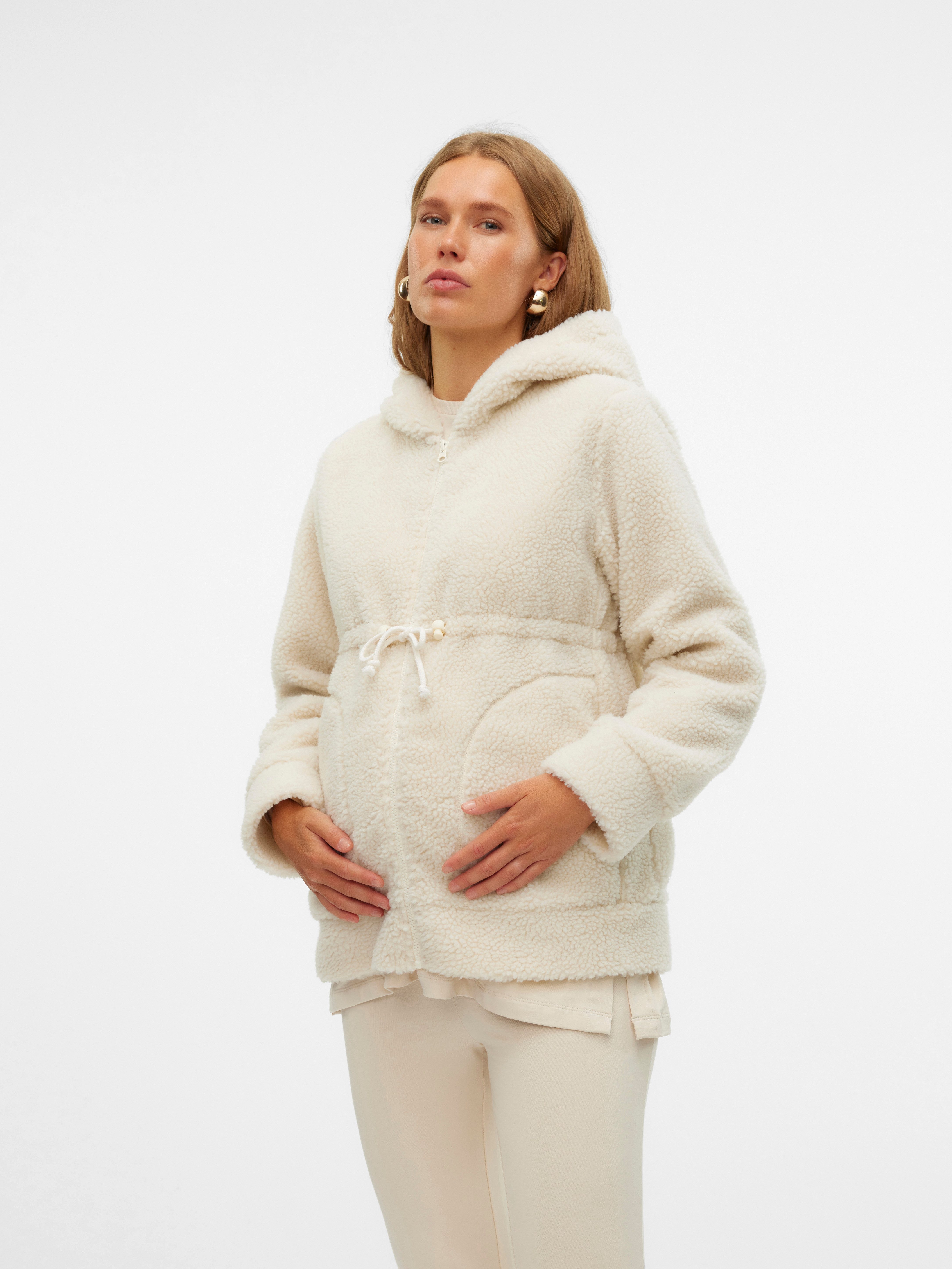 Mamalicious Kapuzenplüschjacke MLRACHEL 3IN1 TEDDY JACKET NOOS Kunstfaser, regular fit