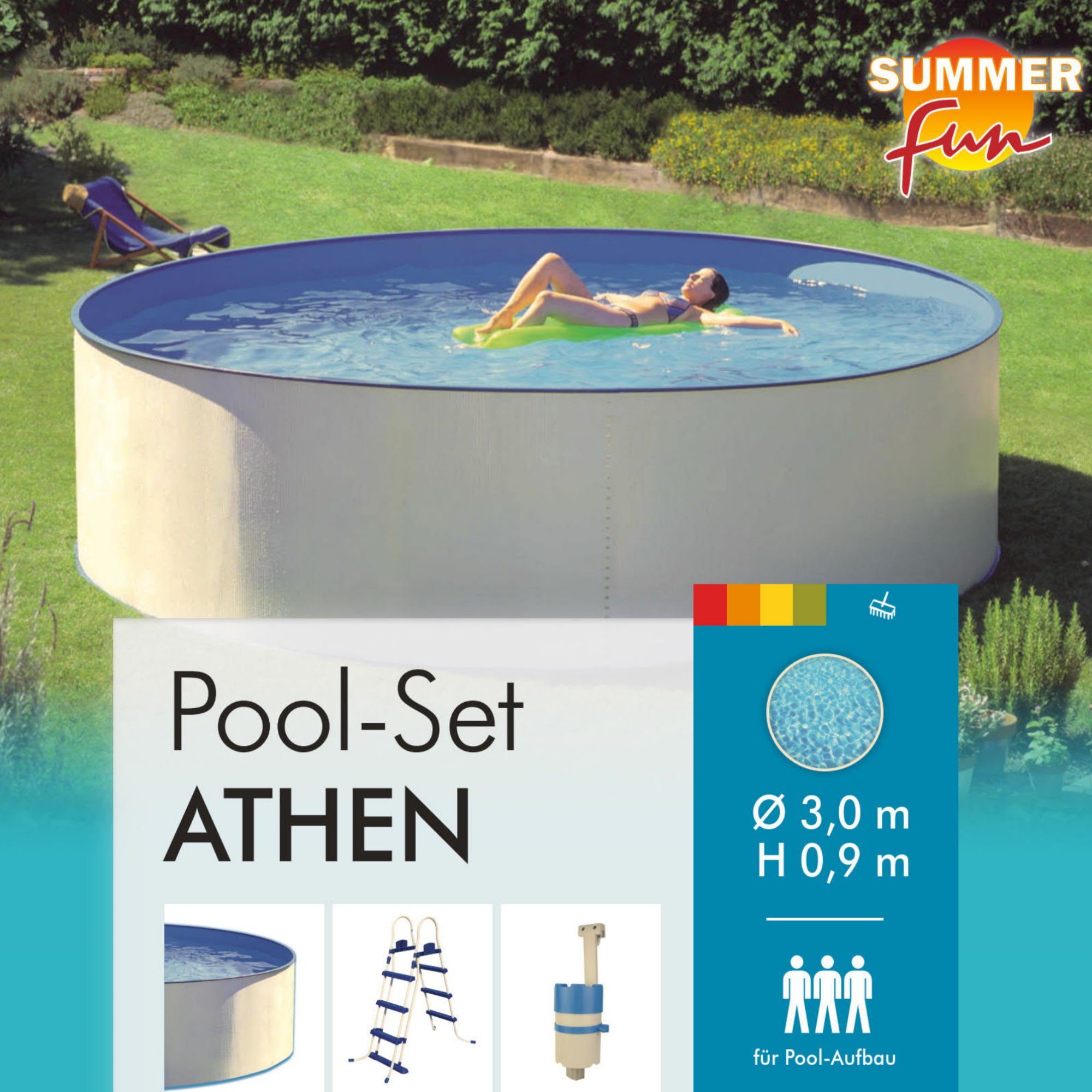 SUMMER FUN Rundpool Stahlwandpool Set (3-teilig) günstig online kaufen