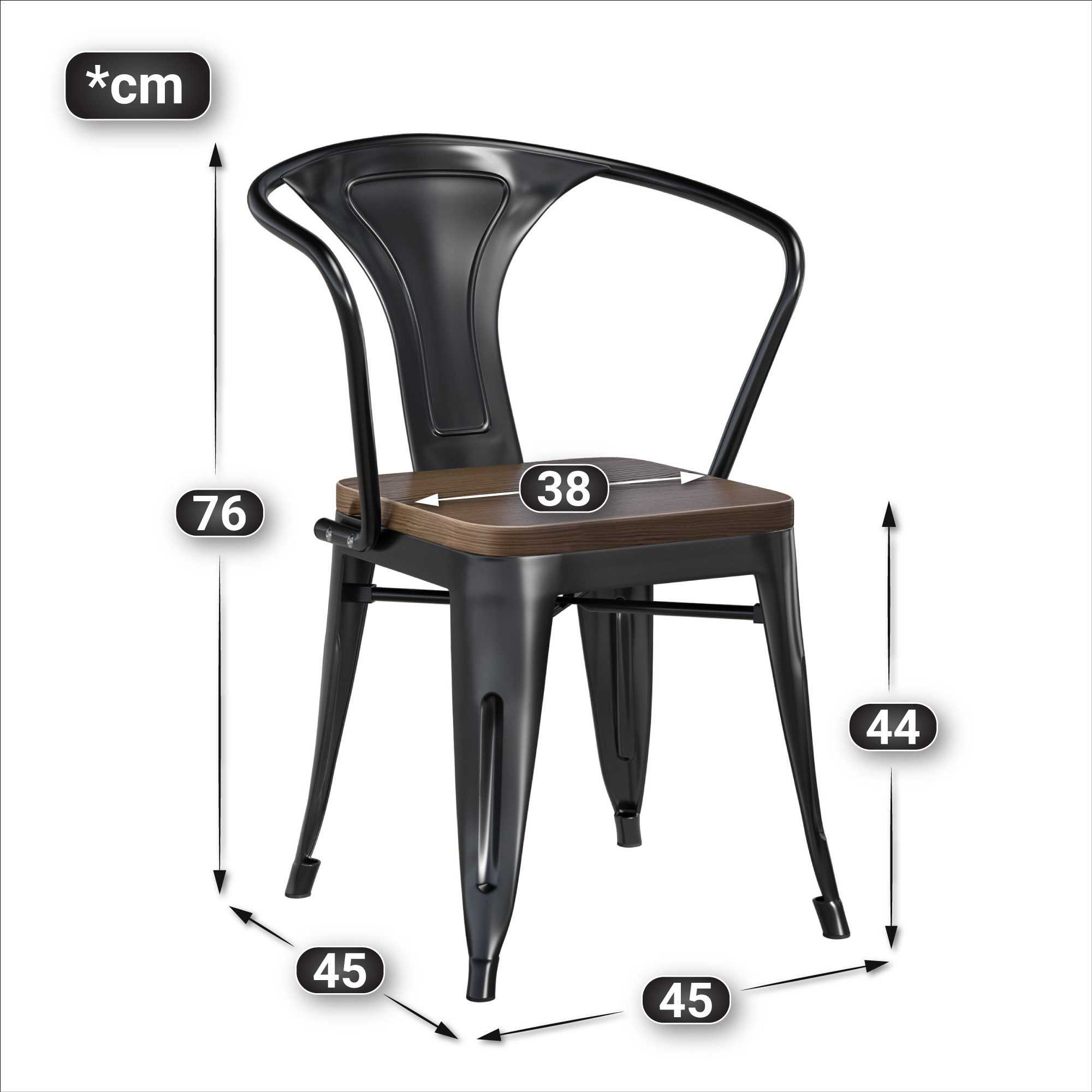 GGMMÖBEL Gartenstuhl CALIFORNIA ARM-S