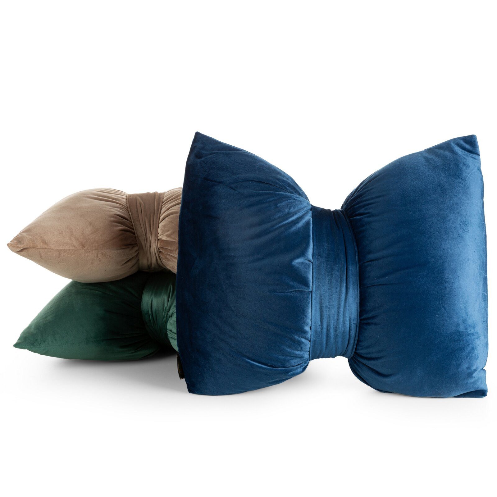 Eurofirany Dekokissen Samt-Dekokissen „Schleife“, 45x55 cm, 100 % Polyester, 200 g/m², weich & elegant – Bild 3 von 3