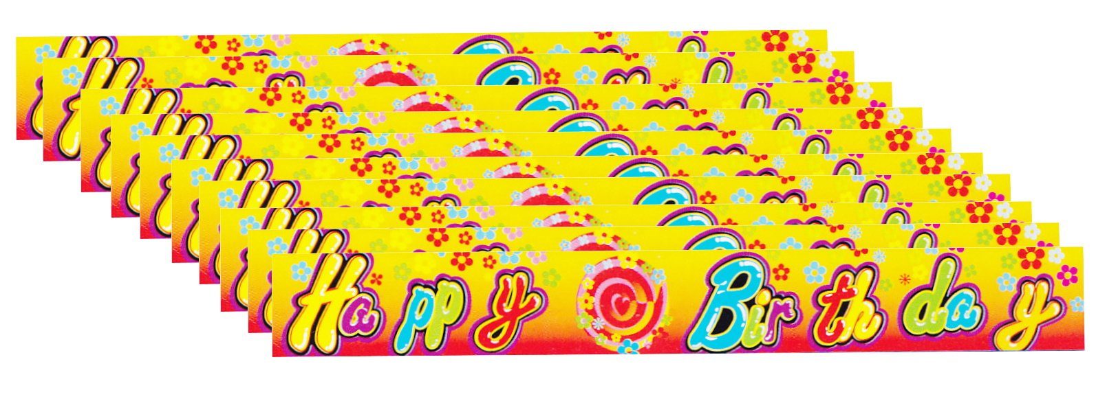 dynamic24 Girlande, Party Banderole Feier Banner Girlande Birthday Dekoration Happy 10x Geburtstag