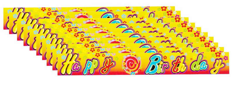 dynamic24 Girlande, 10x Girlande Happy Birthday Geburtstag Dekoration Banner Party Feier Banderole