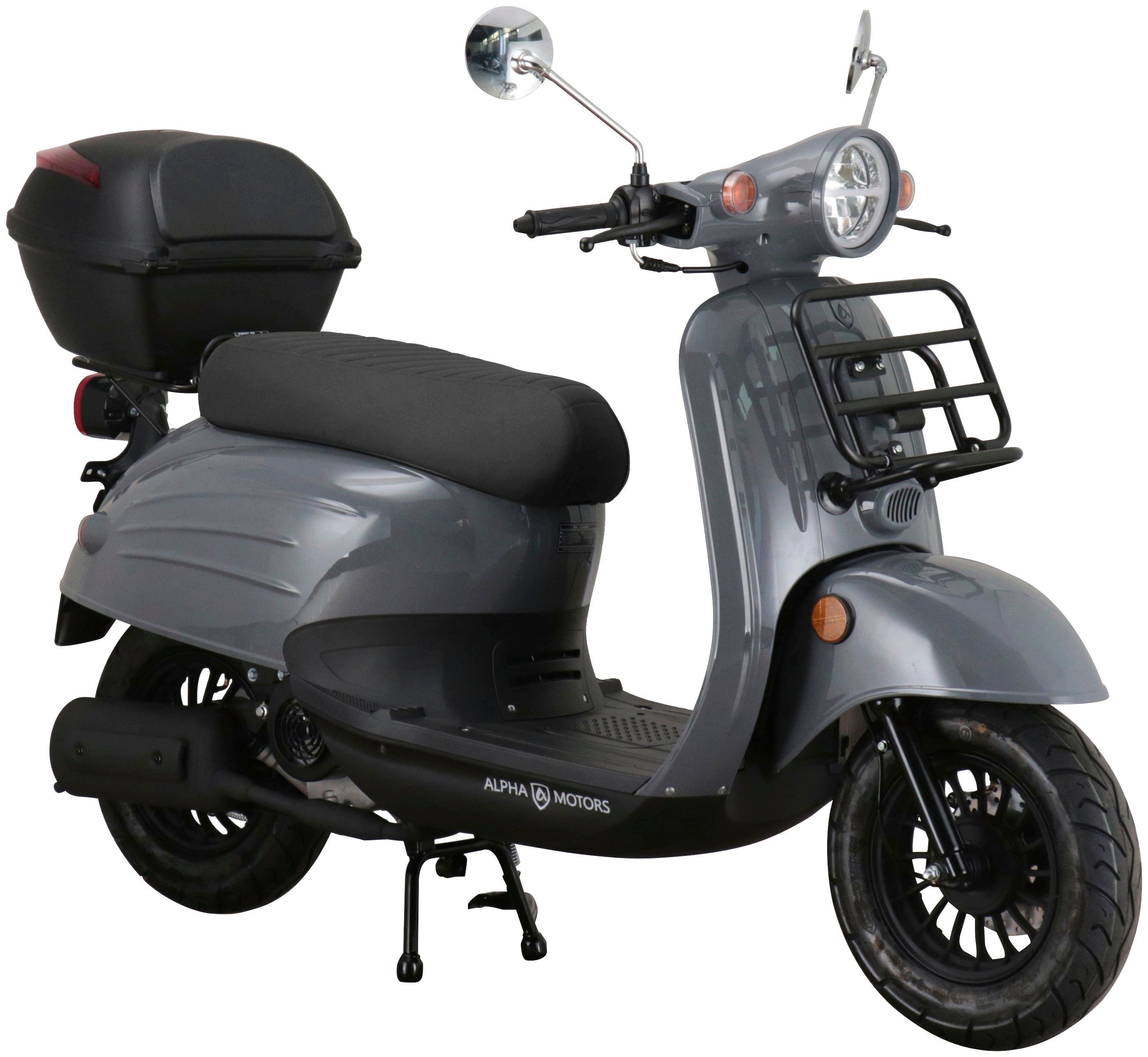 Alpha Motors Mofaroller Adria, 50 ccm, 25 km/h, Euro 5, (Set, inkl. Topcase), mit Lenkerschloss