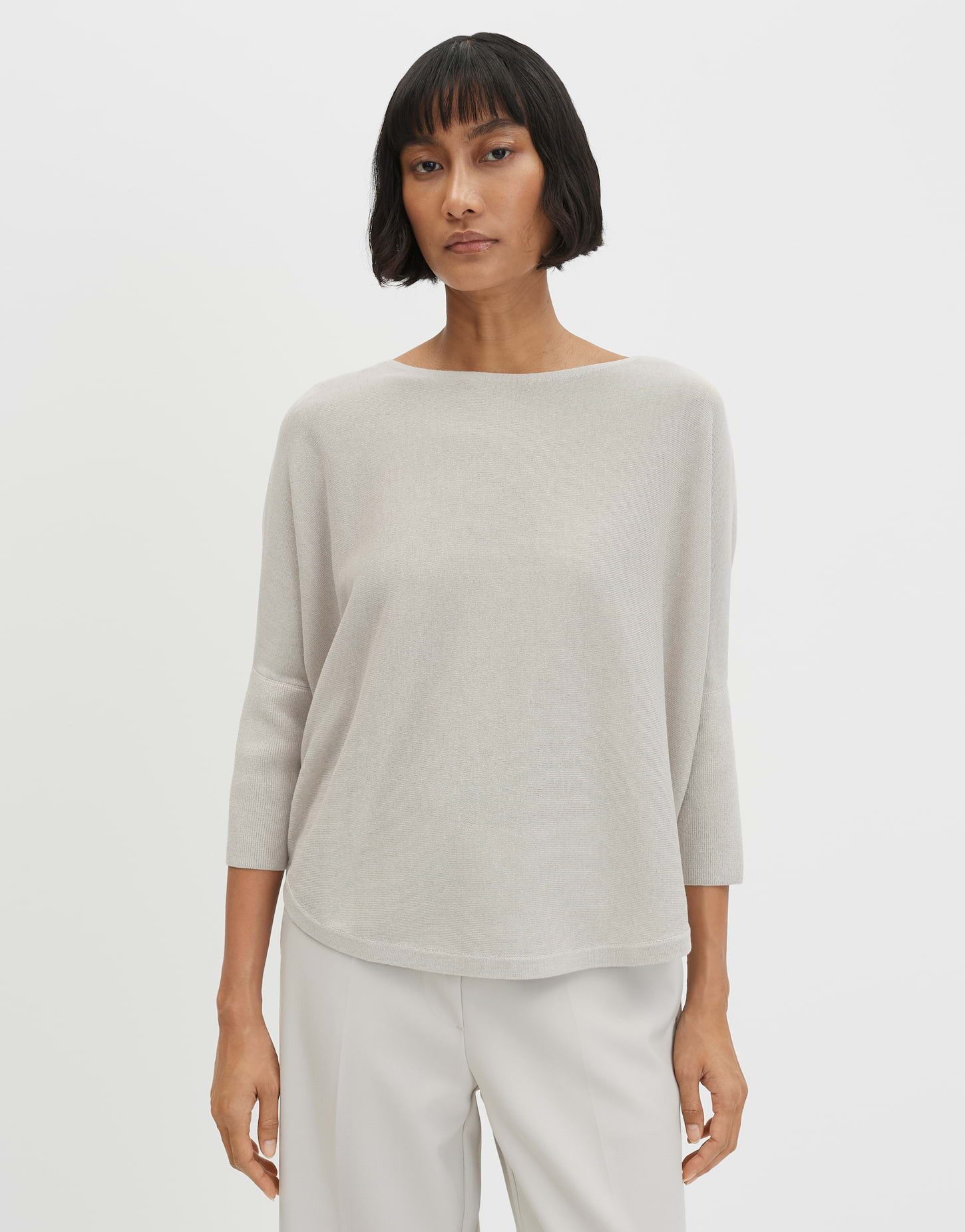 someday Strickpullover Tiraja ease im Cape-Style Cape-Style mit U-Boot-Ausschnitt, cosy Komfort