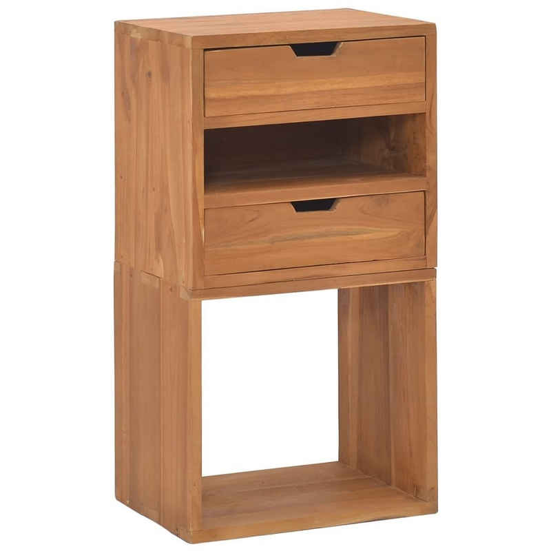 vidaXL Fächerschrank Beistellschrank 40x30x76 cm Teak Massivholz